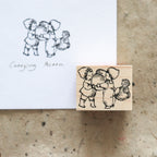 Krimgen -Wood Rubber Stamp - Carrying Acorn