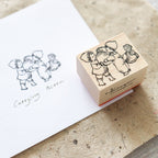 Krimgen -Wood Rubber Stamp - Carrying Acorn