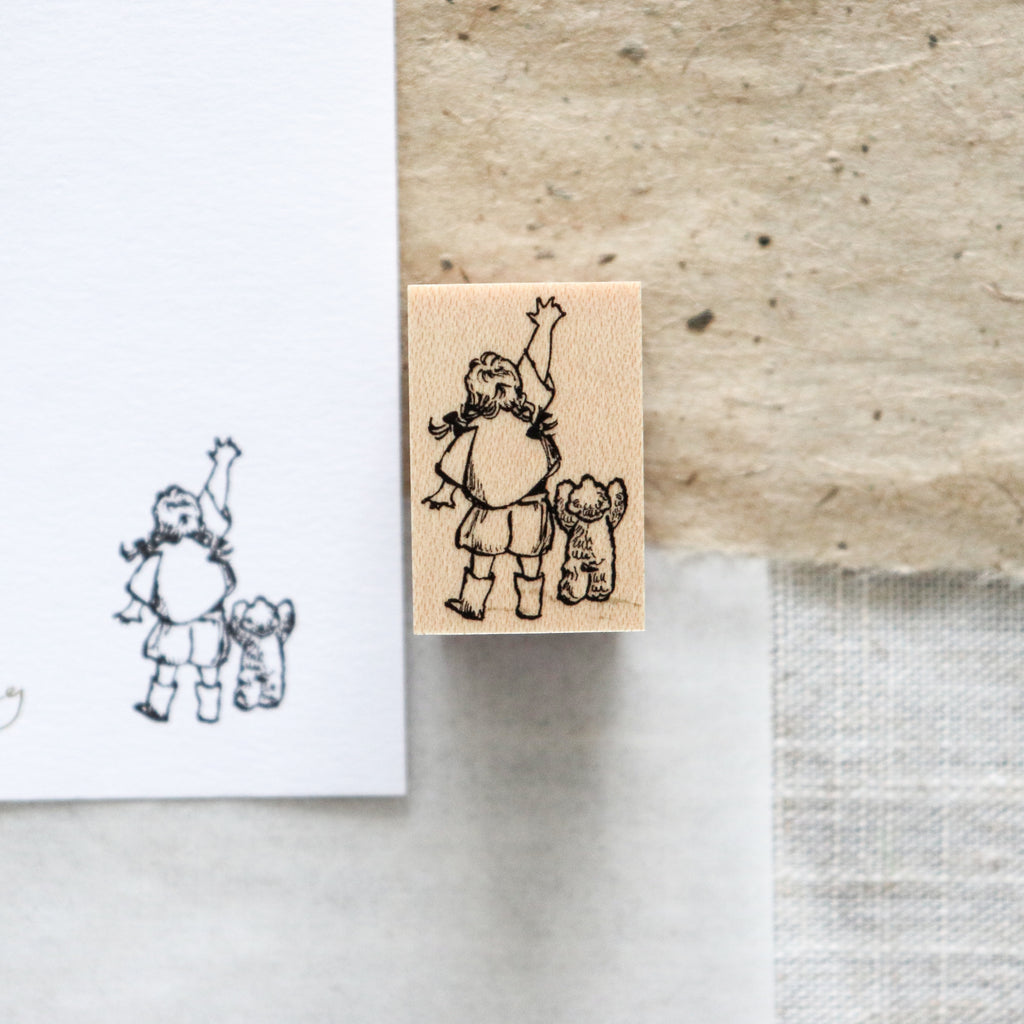 Krimgen -Wood Rubber Stamp - Reaching