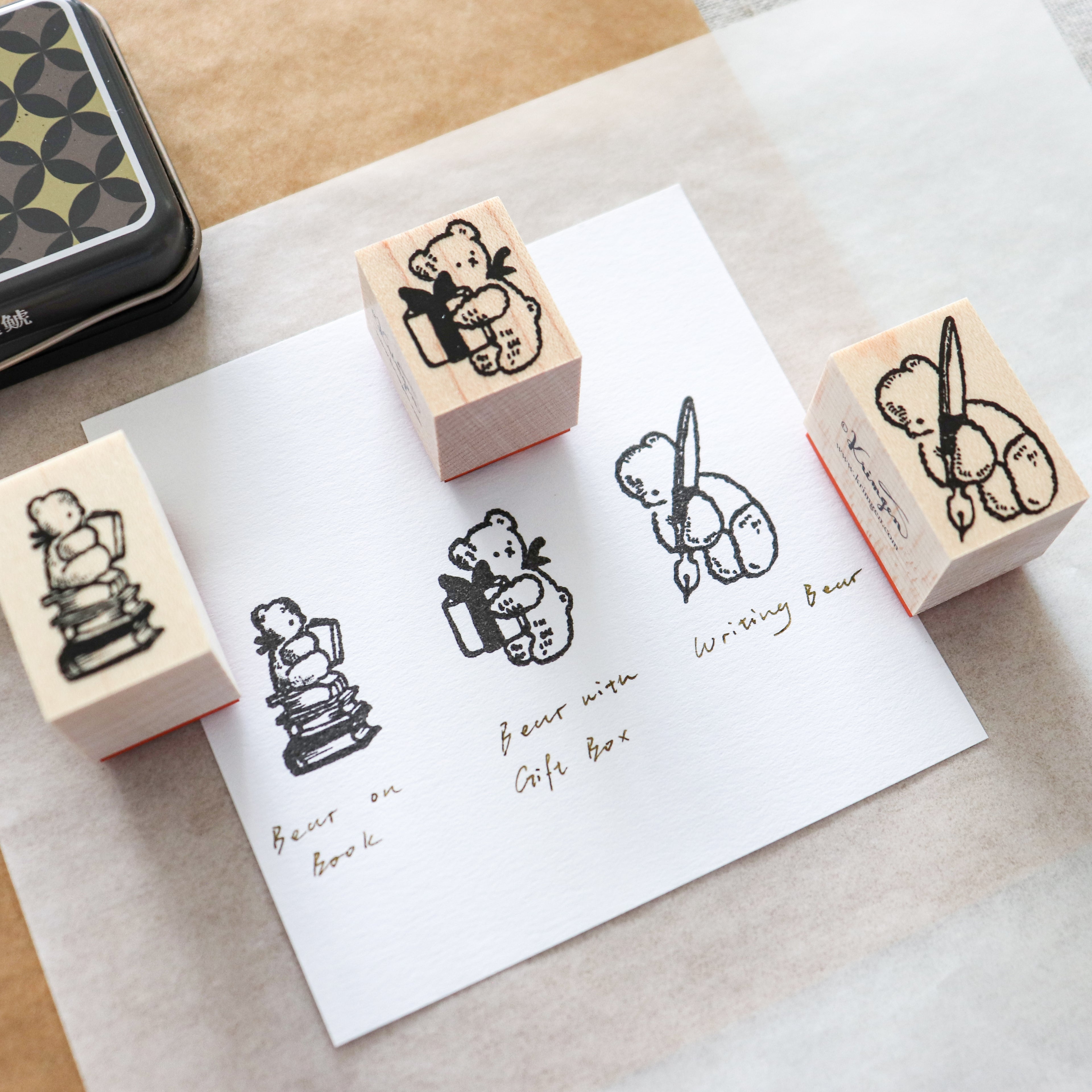 Krimgen -Wood Rubber Stamp - "My Friend Bear" Series