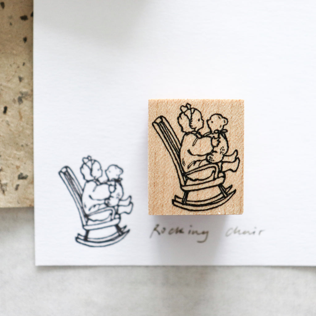 Krimgen -Wood Rubber Stamp - Rocking Chair