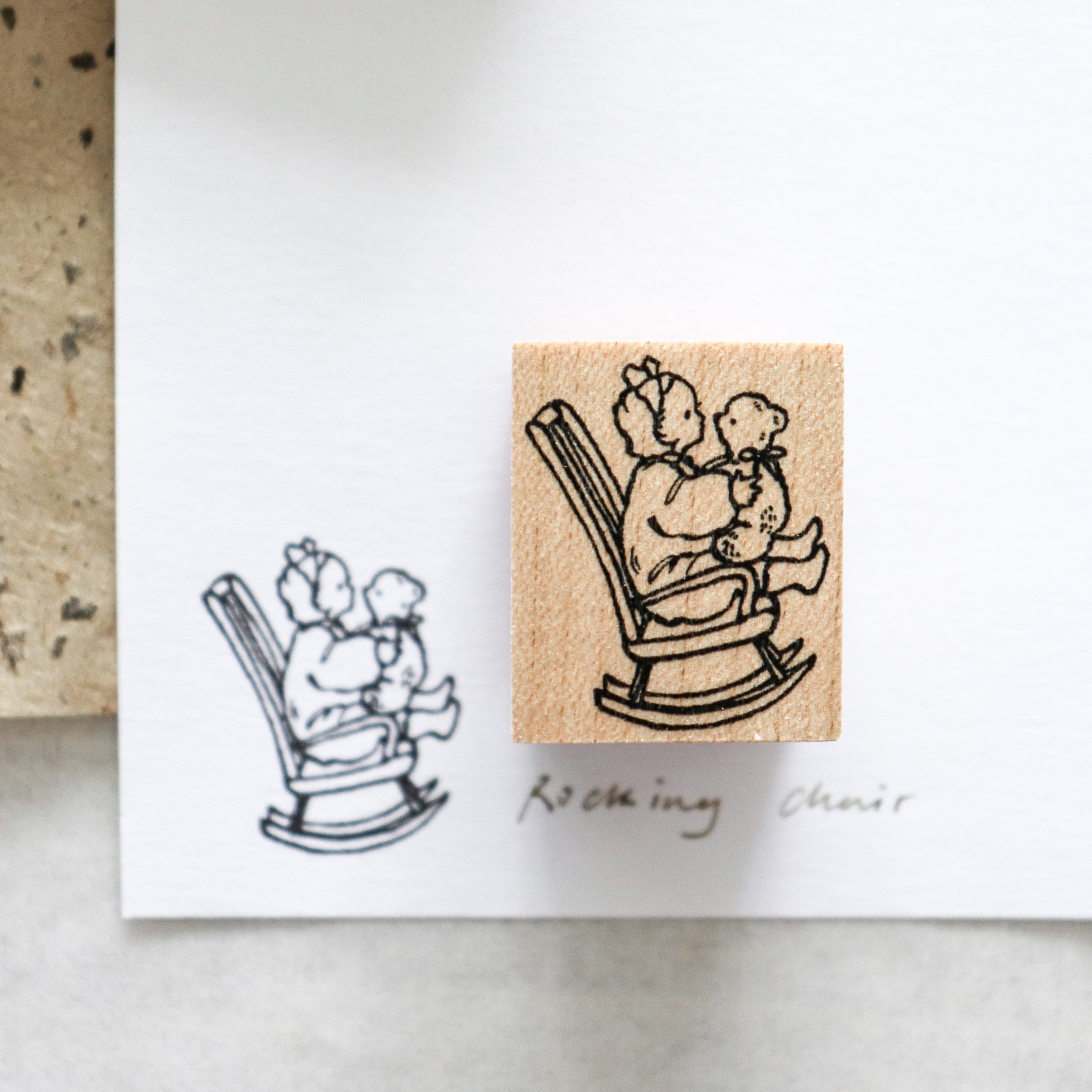 Krimgen -Wood Rubber Stamp - Rocking Chair