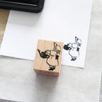 Krimgen -Wood Rubber Stamp - Red Watering Can