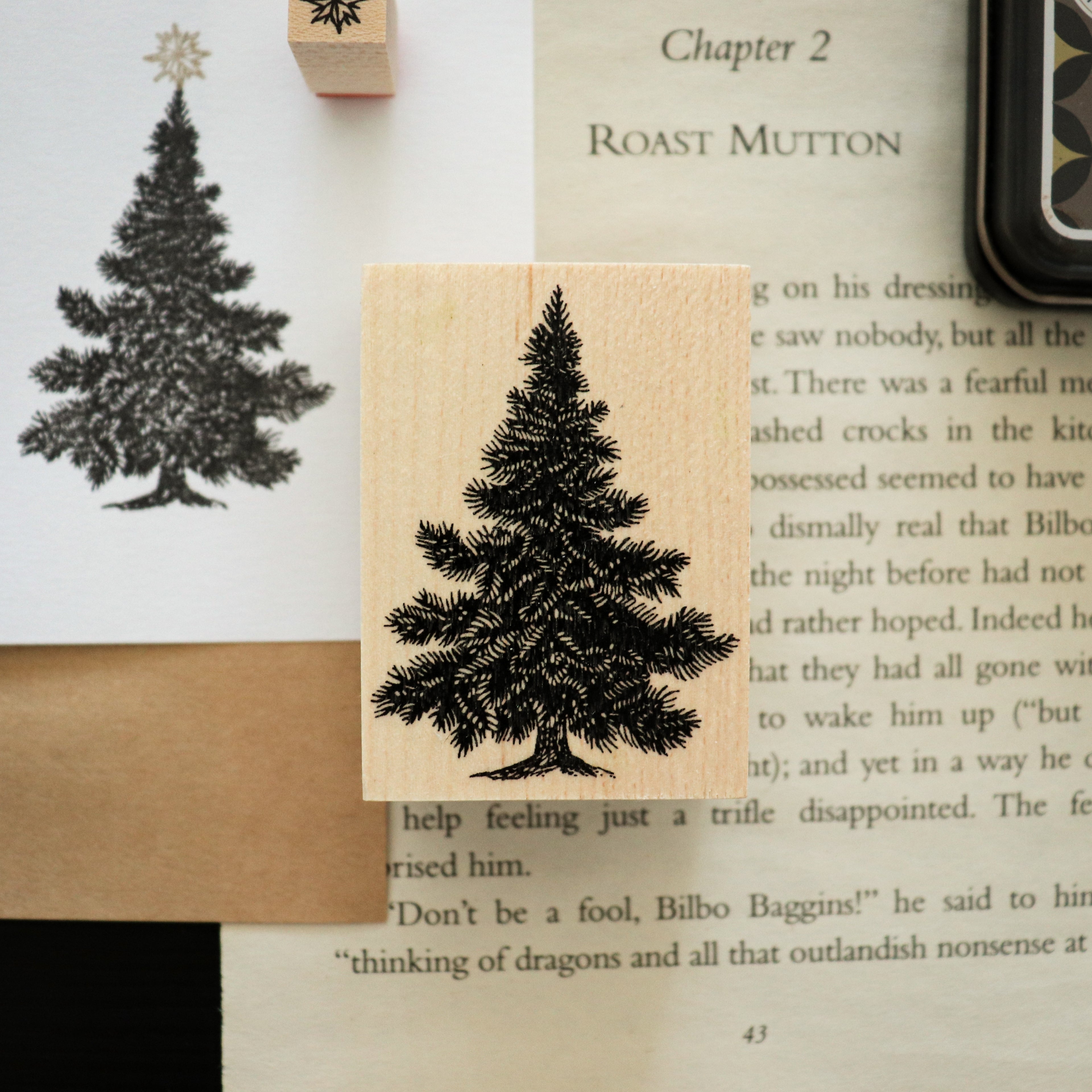 Keiko Endo Wood Stamp- Tree and Stella Stamp Set