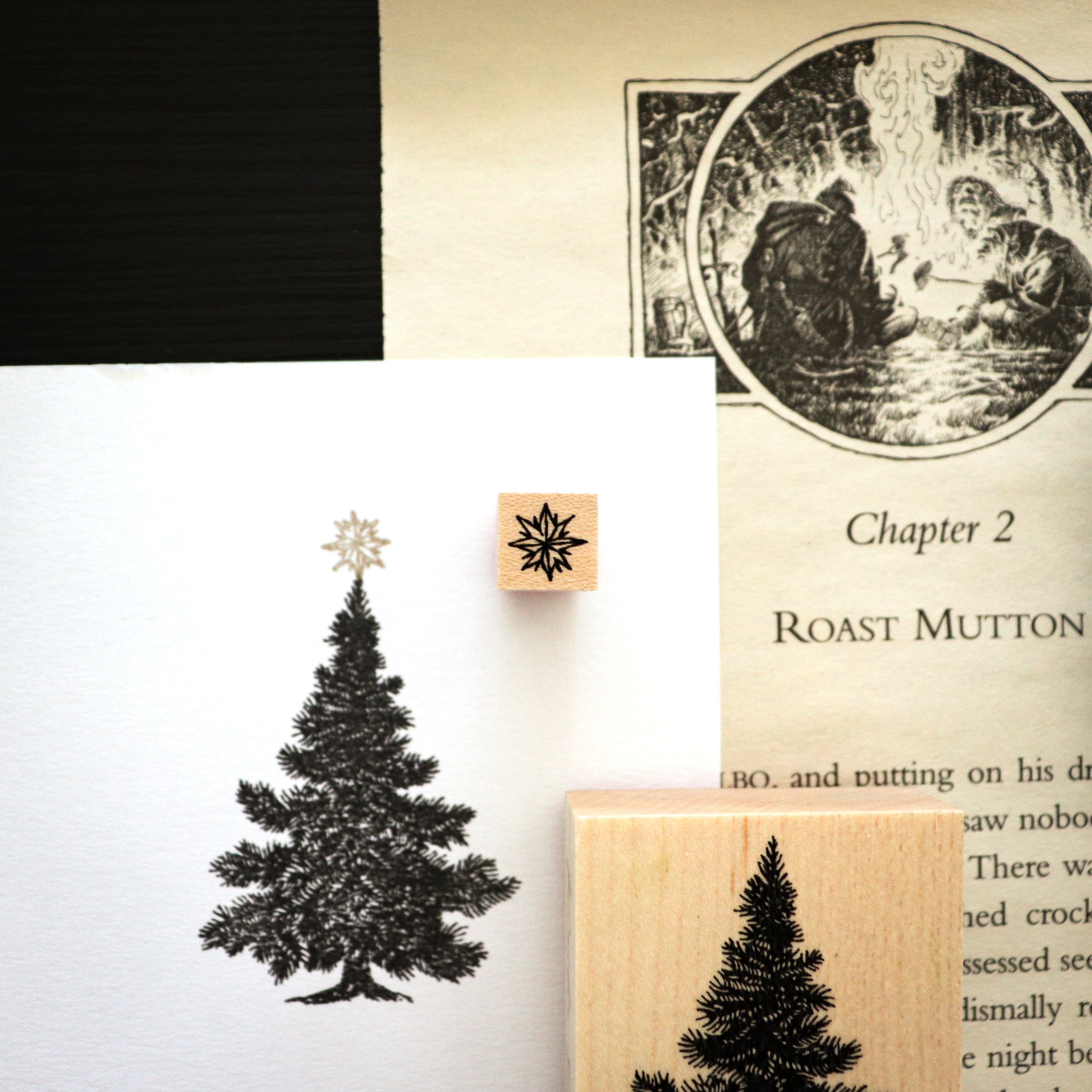 Keiko Endo Wood Stamp- Tree and Stella Stamp Set