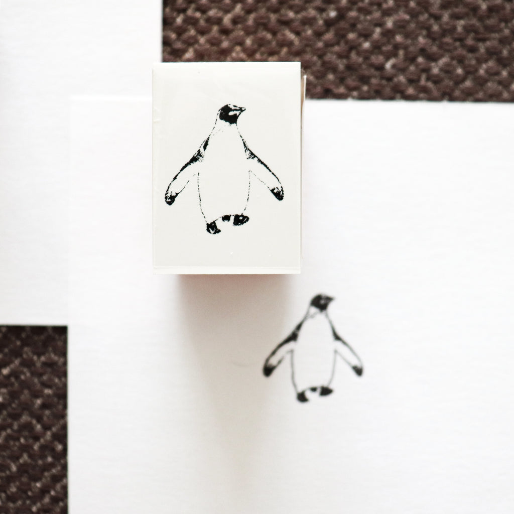 YOHAKU Wooden Rubber Stamp- Penguin
