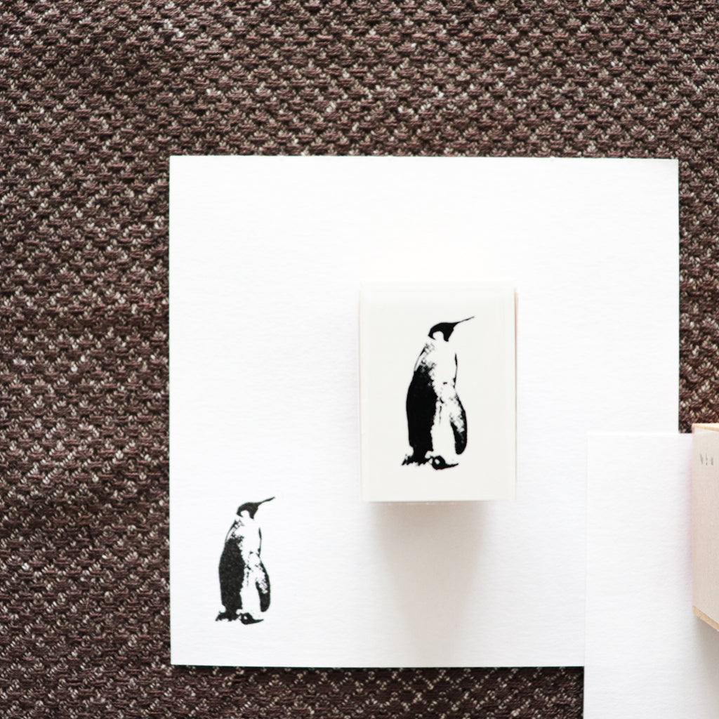 YOHAKU Wooden Rubber Stamp- Penguin