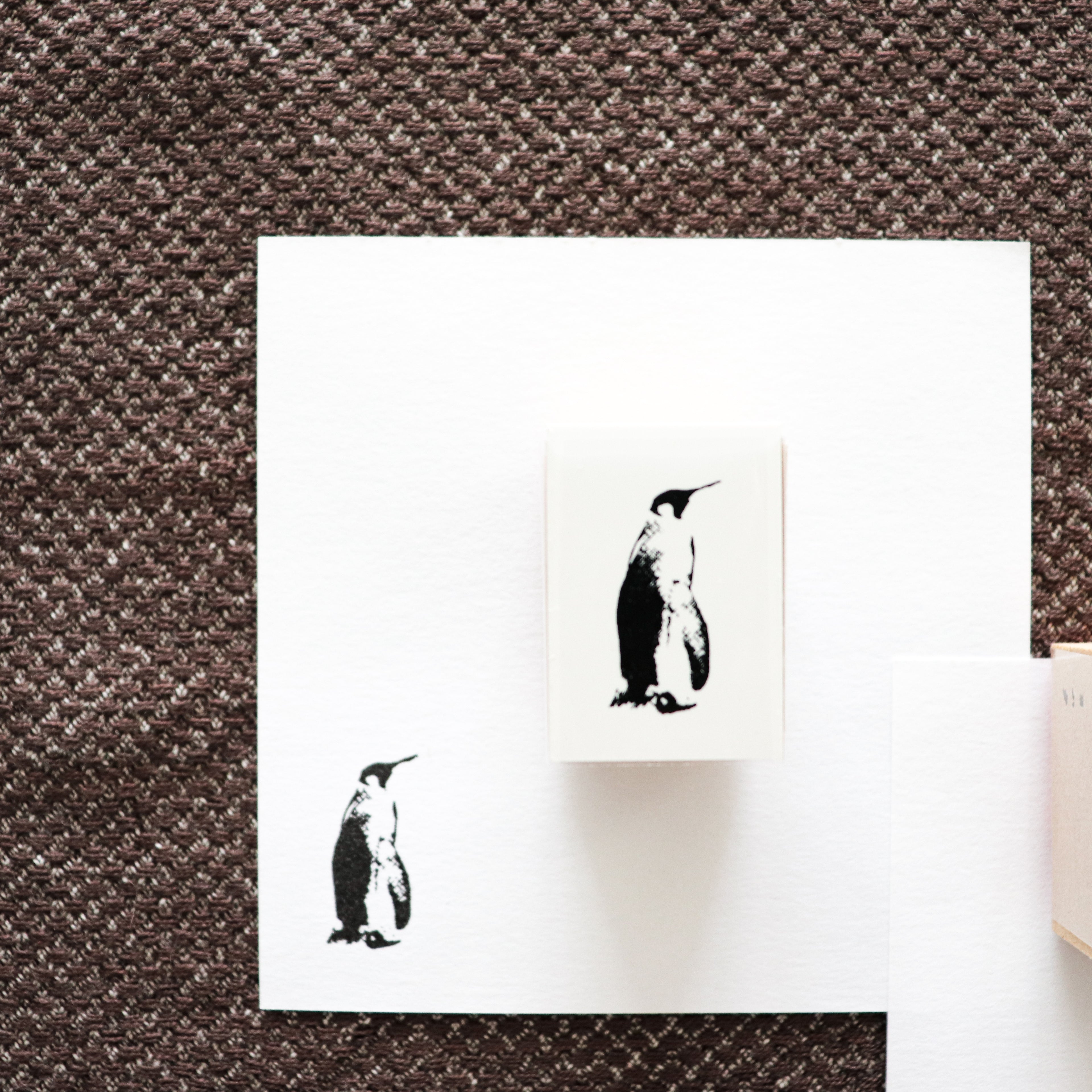 YOHAKU Wooden Rubber Stamp- Penguin