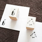 YOHAKU Wooden Rubber Stamp- Penguin