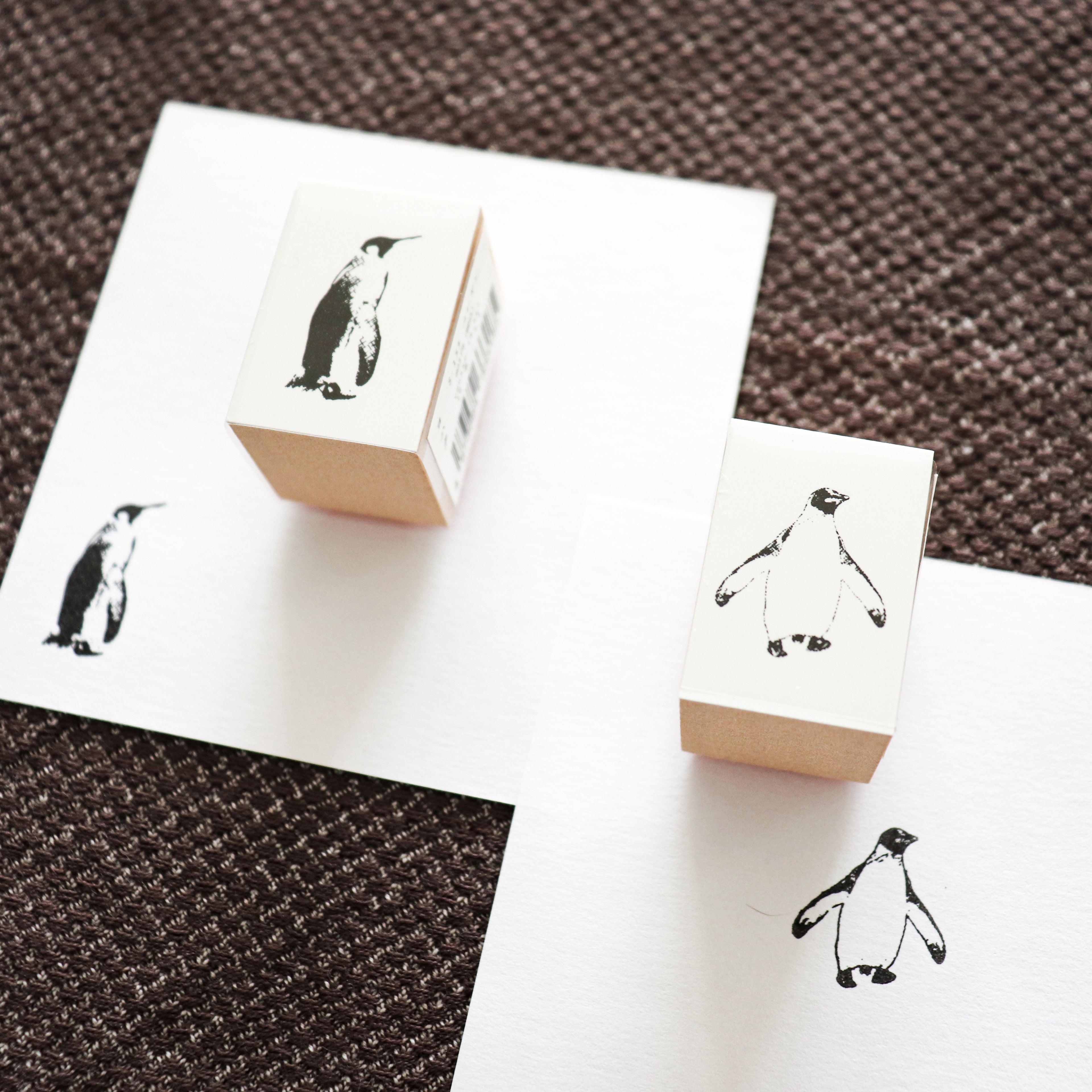 YOHAKU Wooden Rubber Stamp- Penguin