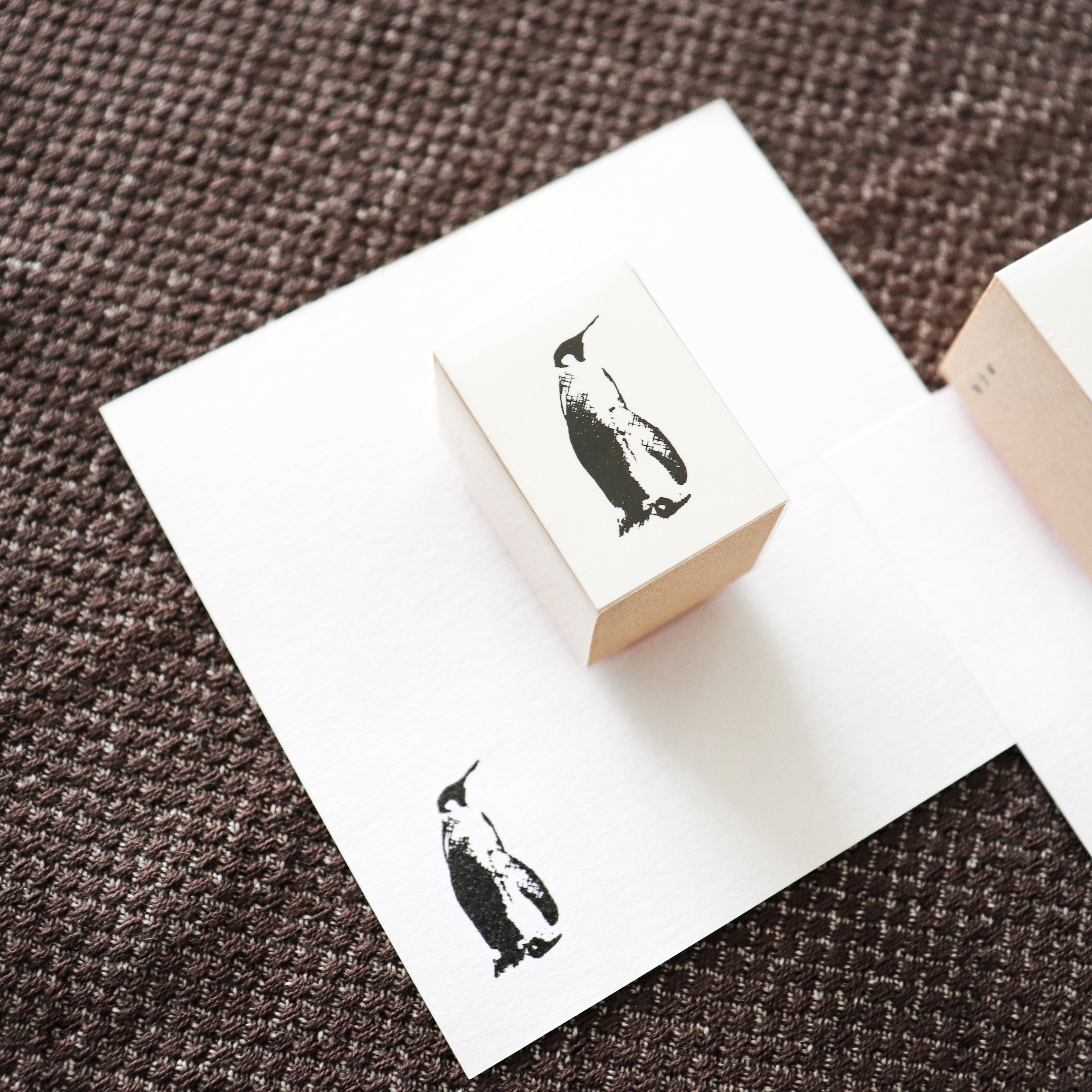 YOHAKU Wooden Rubber Stamp- Penguin