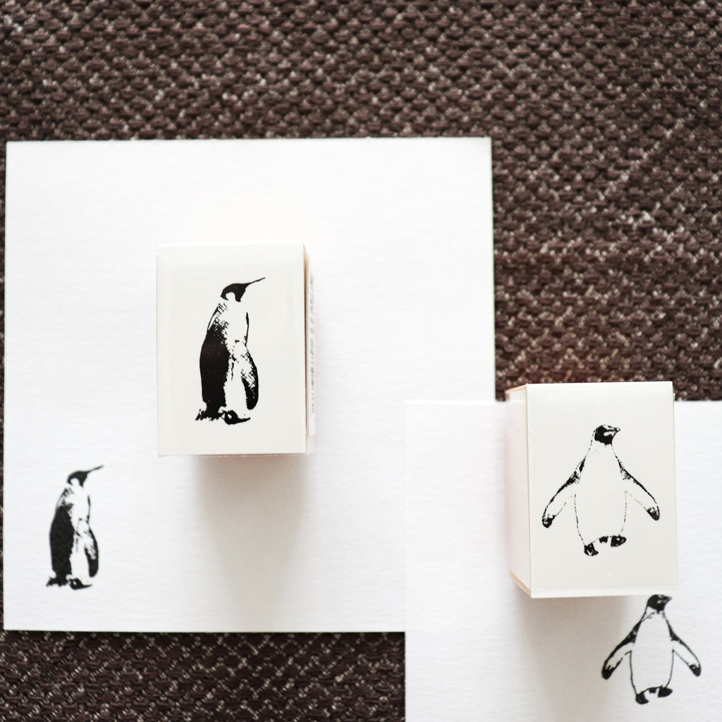 YOHAKU Wooden Rubber Stamp- Penguin