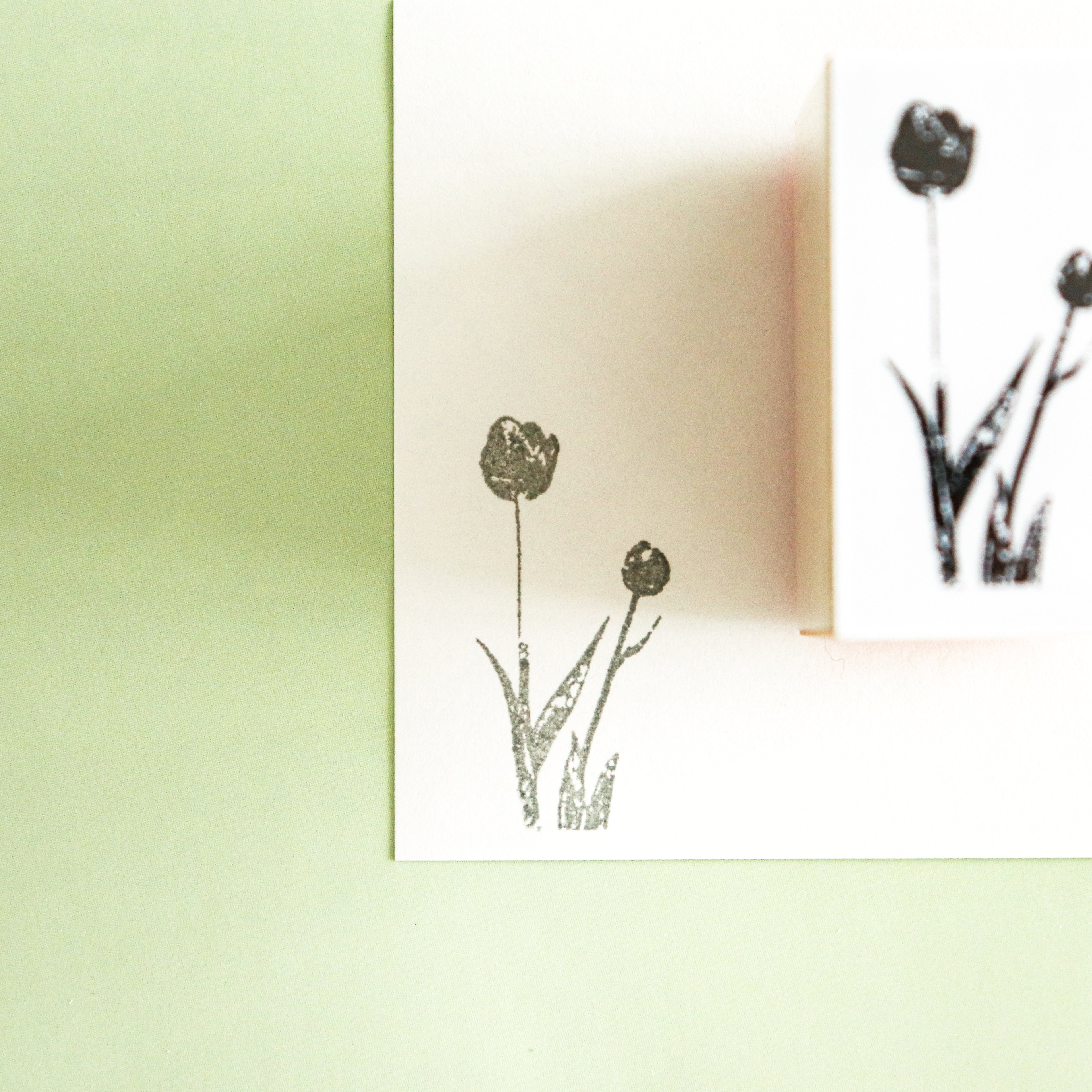 YOHAKU Wooden Rubber Stamp-Tulips