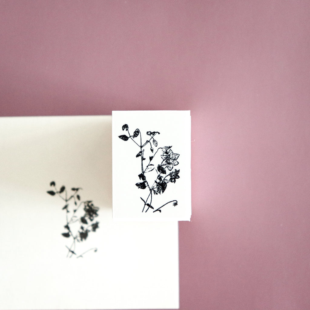 YOHAKU Wooden Rubber Stamp-Clematis