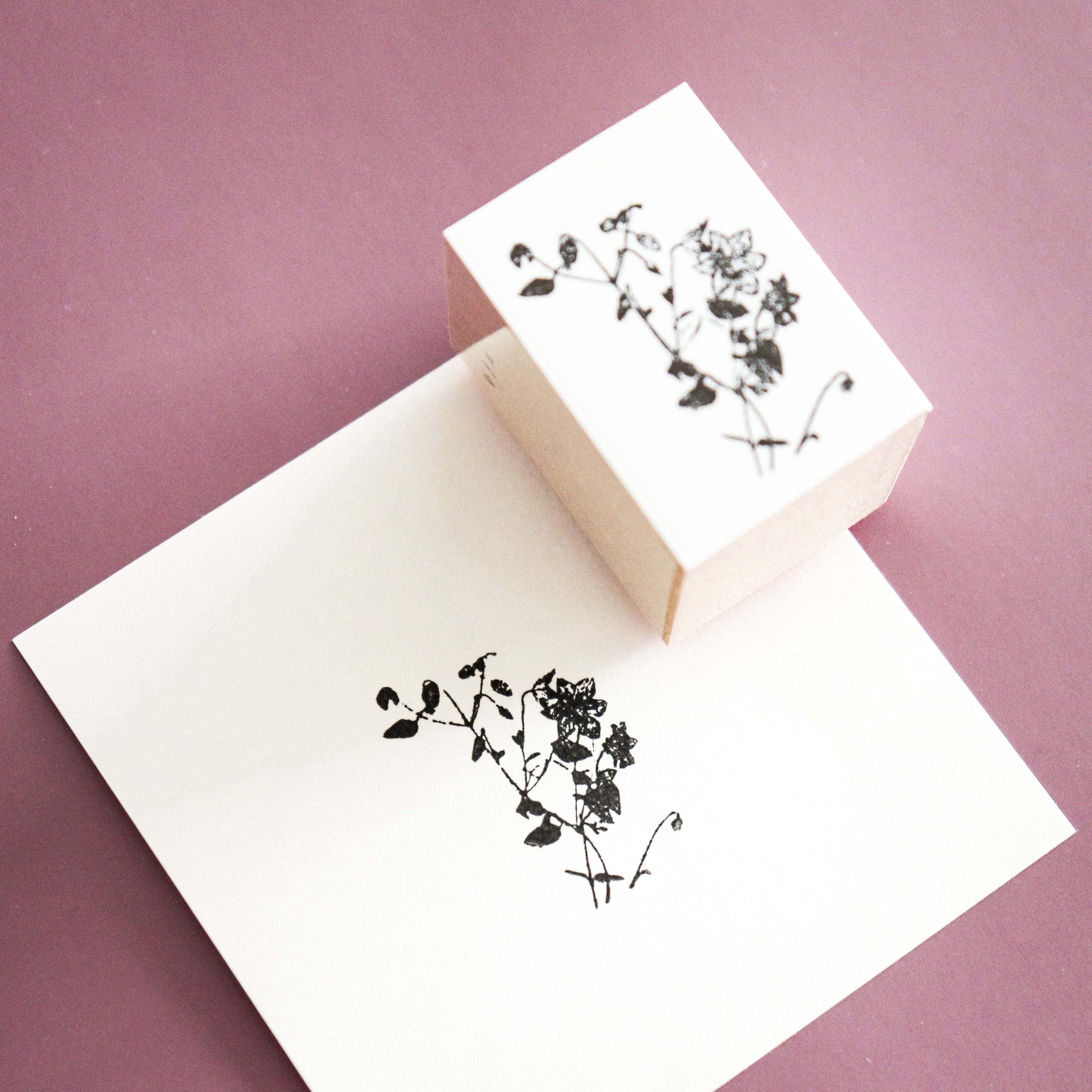 YOHAKU Wooden Rubber Stamp-Clematis
