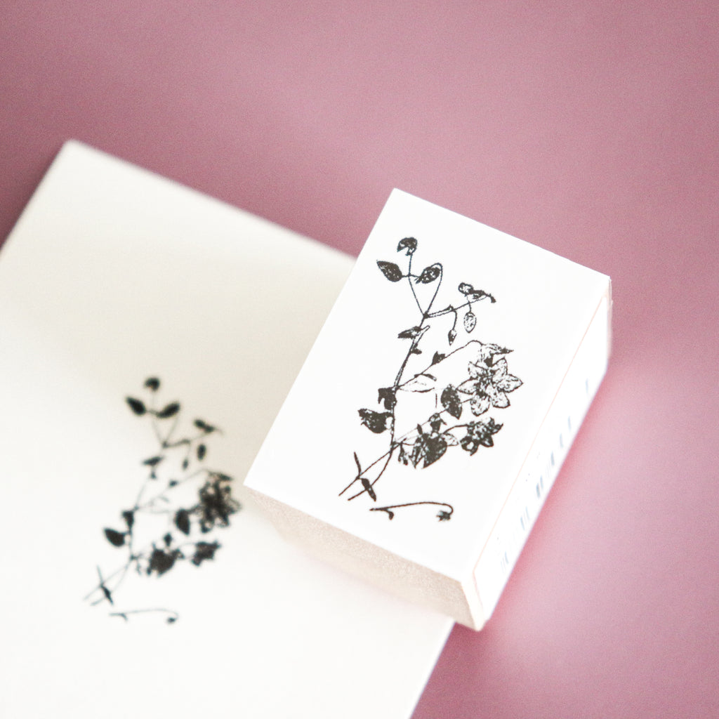 YOHAKU Wooden Rubber Stamp-Clematis