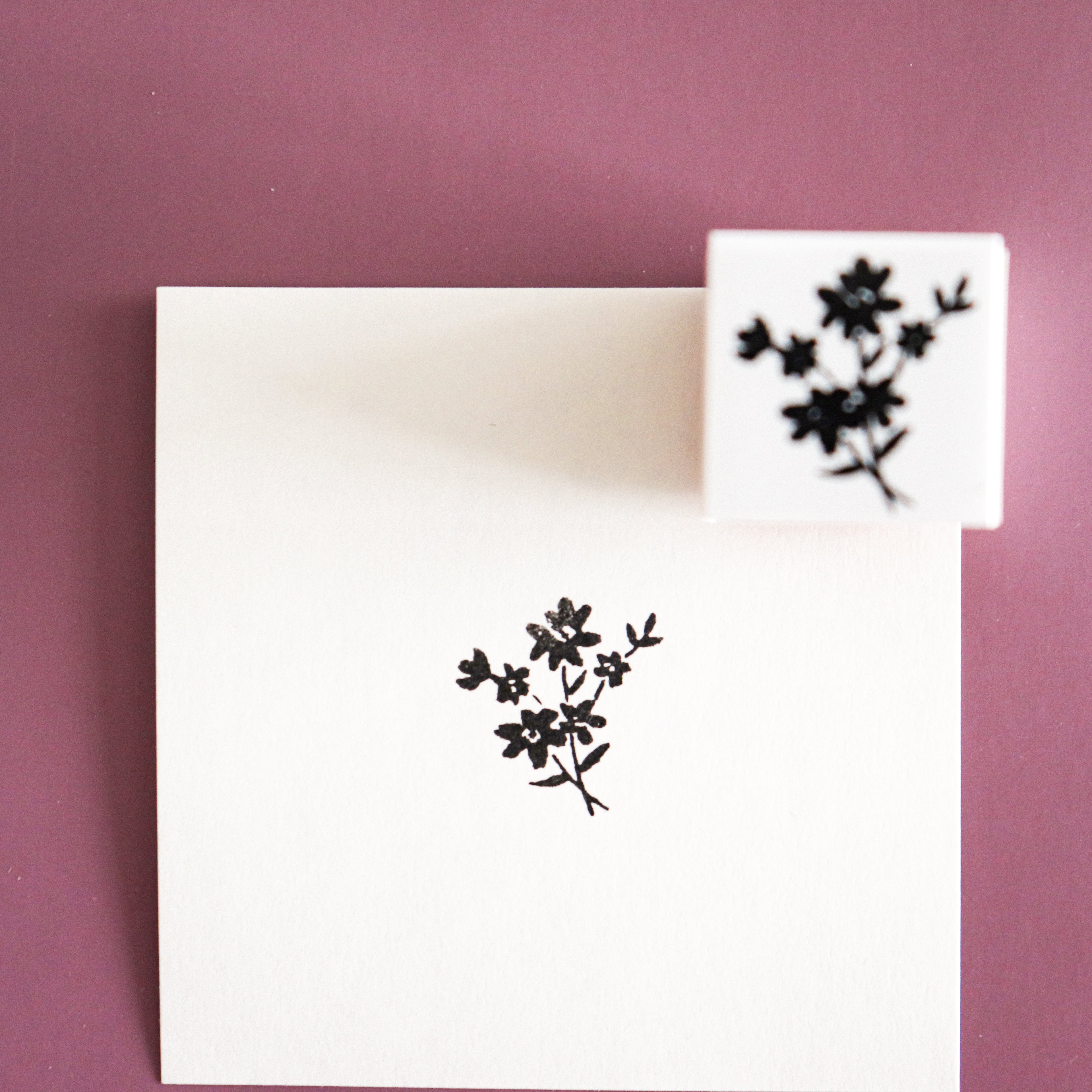 YOHAKU Wooden Rubber Stamp-Bouquet