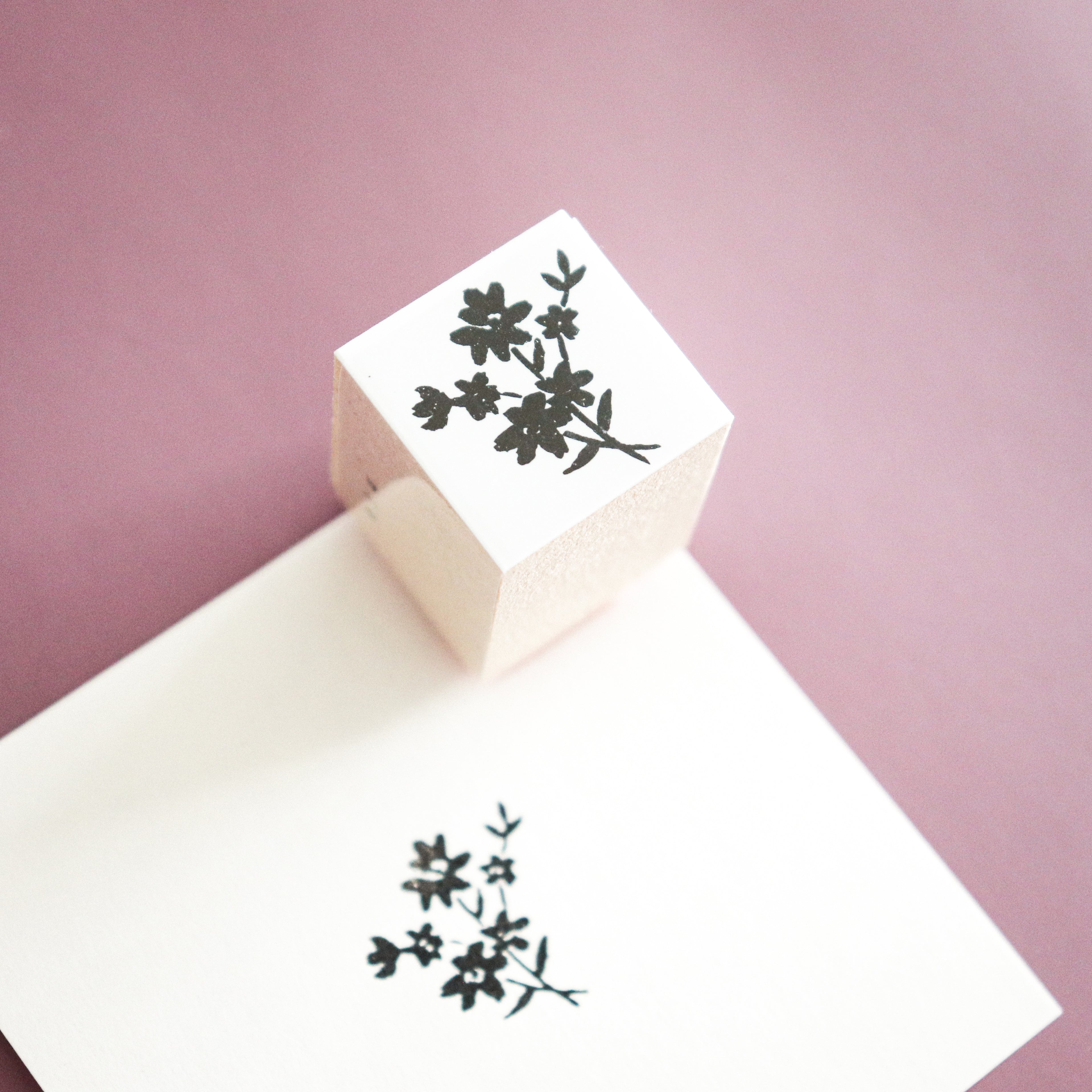 YOHAKU Wooden Rubber Stamp-Bouquet