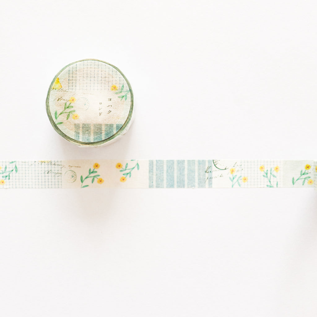 YOHAKU Washi Tape- Check & Stripe - Winter Gift Masking Tape- Rondo