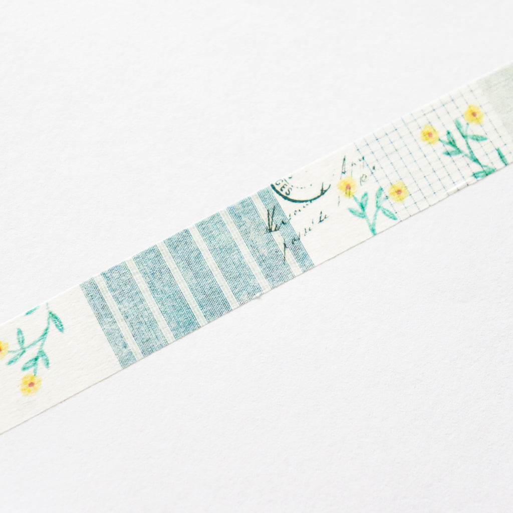 YOHAKU Washi Tape- Check & Stripe - Winter Gift Masking Tape- Rondo