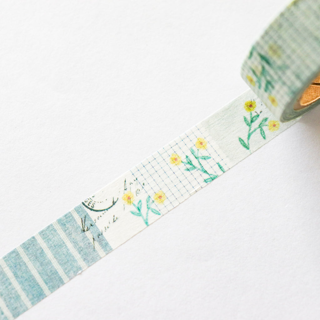 YOHAKU Washi Tape- Check & Stripe - Winter Gift Masking Tape- Rondo