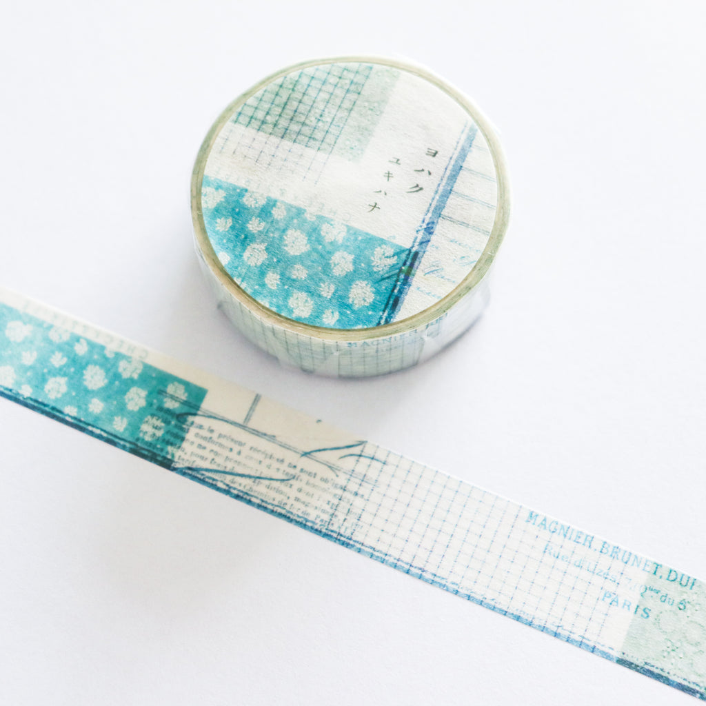 YOHAKU Washi Tape- Check & Stripe - Winter Gift Masking Tape- Yukihana