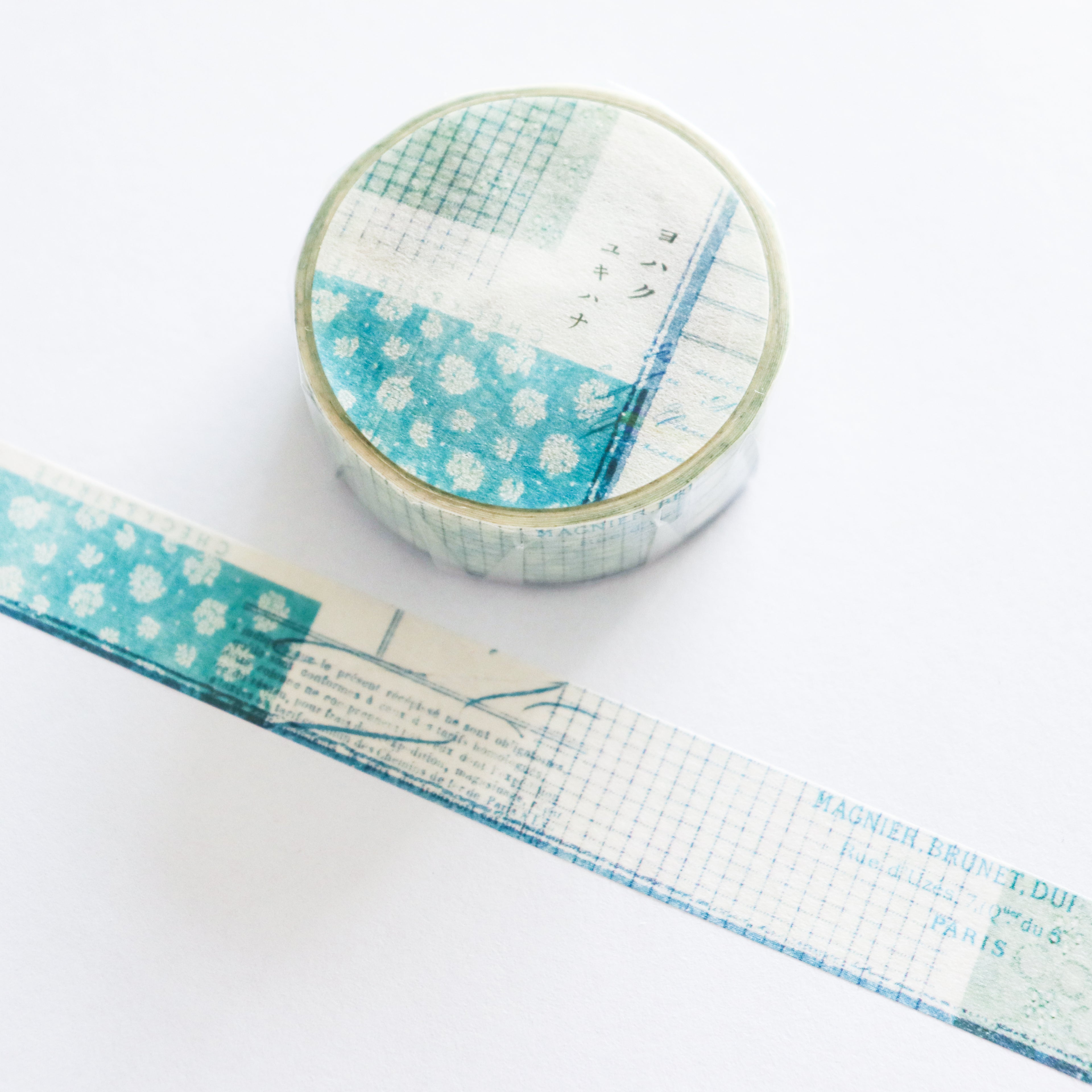 YOHAKU Washi Tape- Check & Stripe - Winter Gift Masking Tape- Yukihana