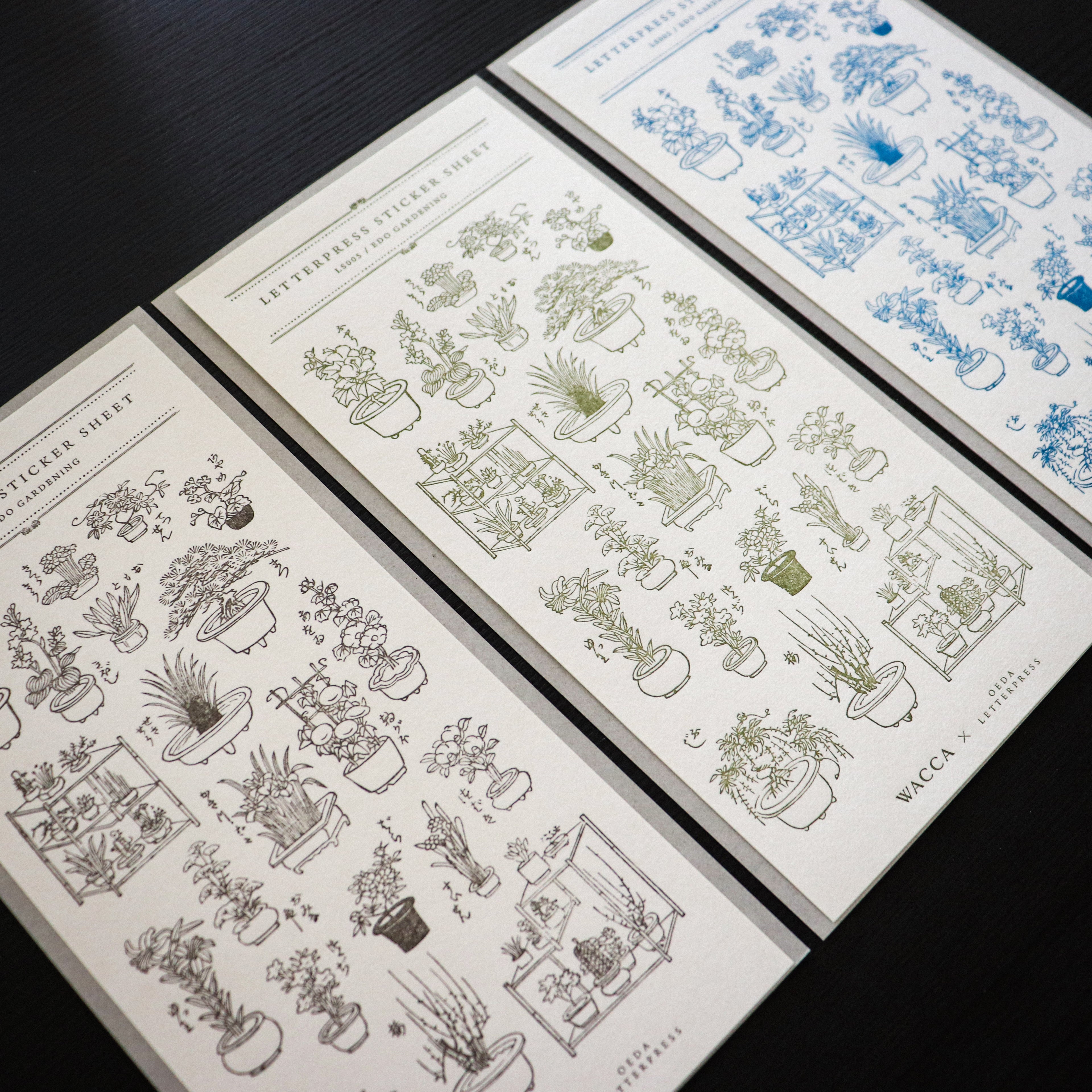 【OEDA LETTERPRESS】Edo Gardening Sticker Sheet