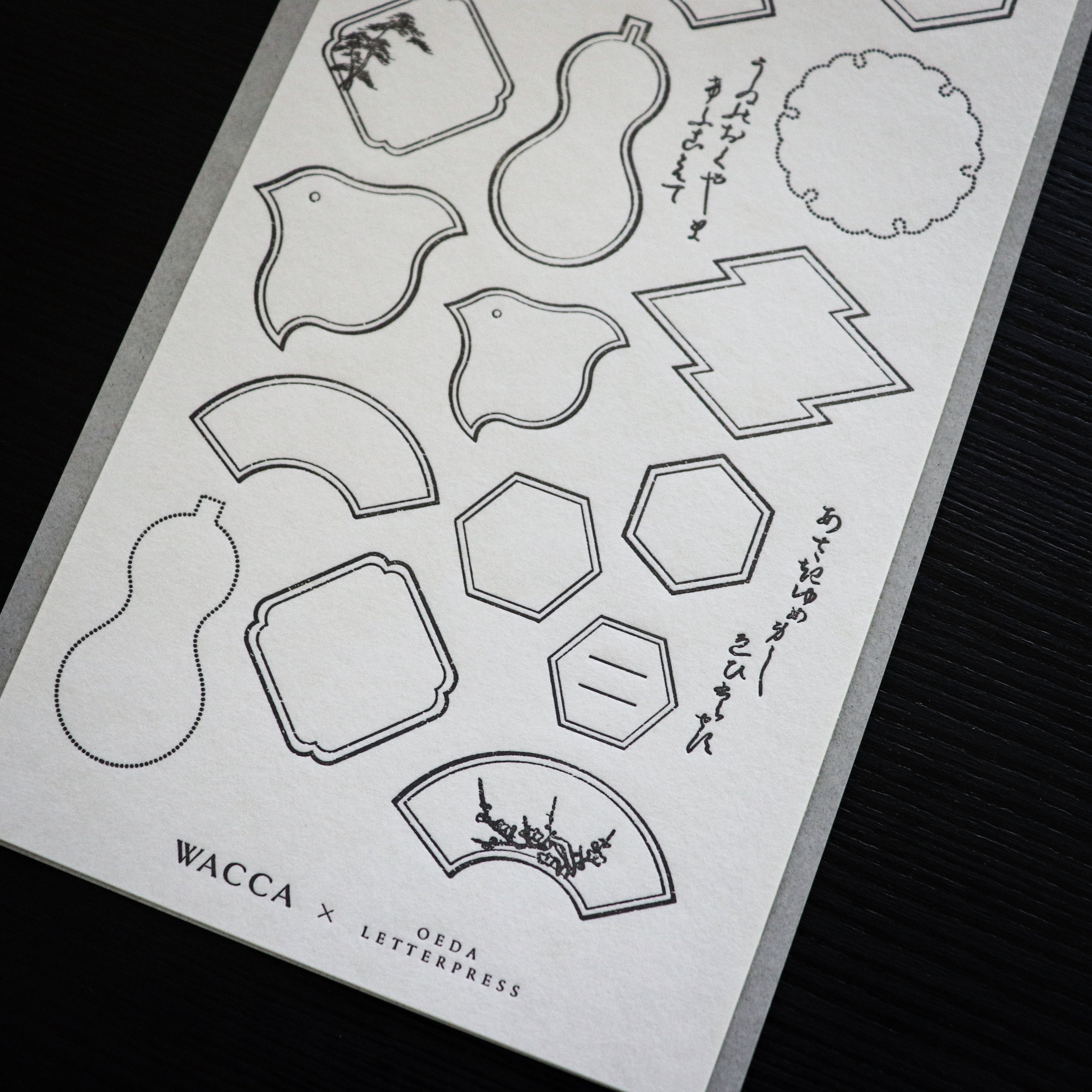【OEDA LETTERPRESS】Edo Frame Sticker Sheet- Ink Black