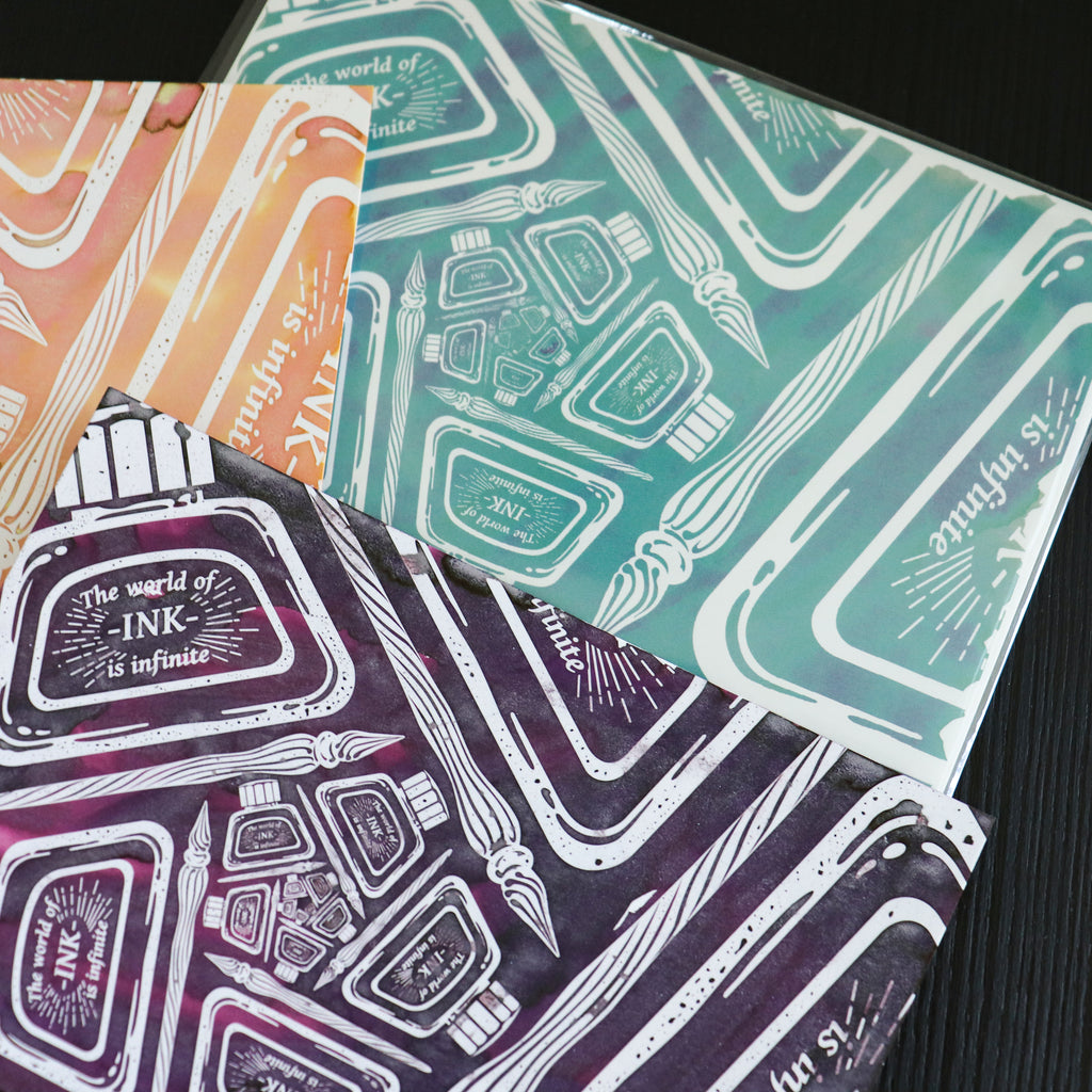 Color Swatch Post Card- Glass Dip Pen & Ink
