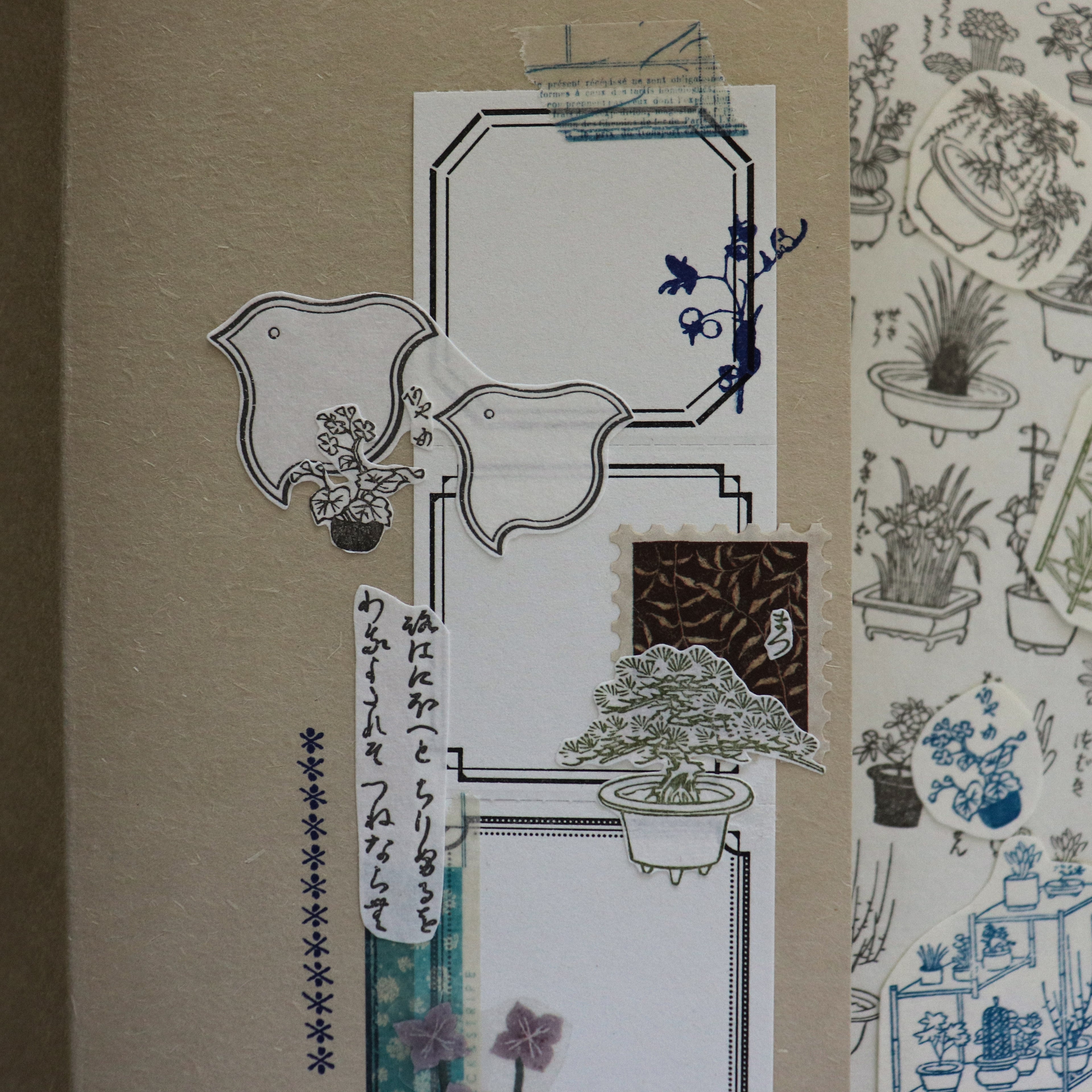 【OEDA LETTERPRESS】Edo Frame Sticker Sheet- Ink Black