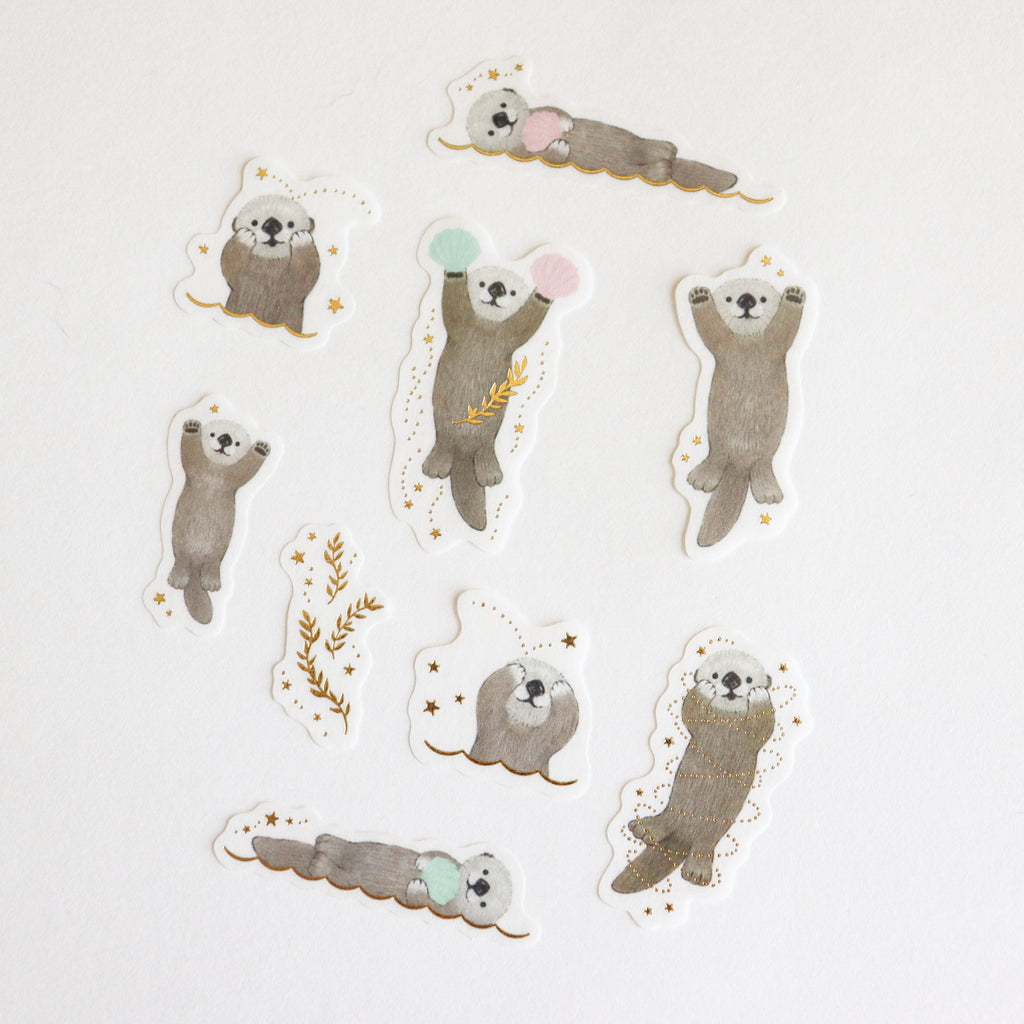 Papier Platz- Milina-  Flake Sticker- Love Otter