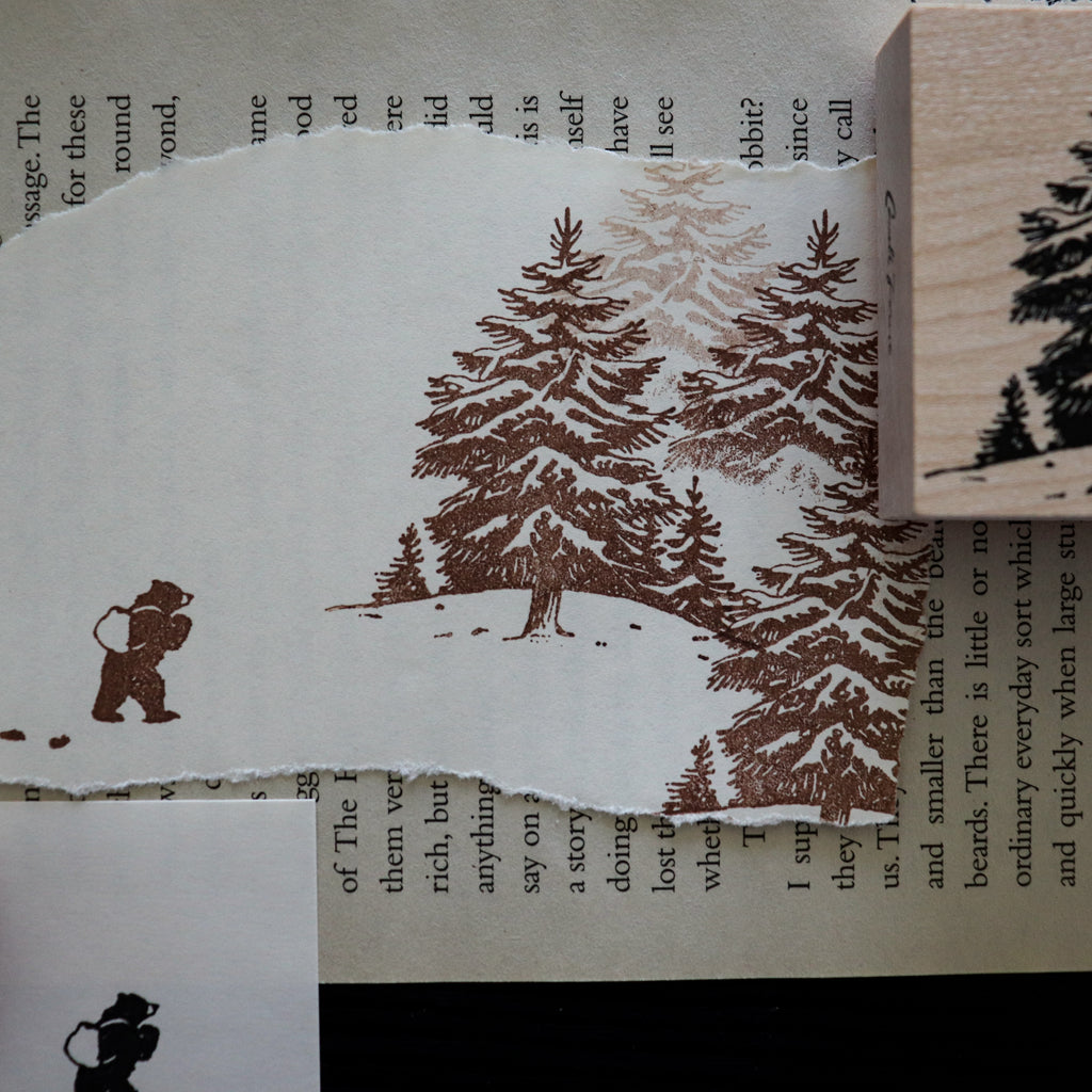 Keiko Endo- Wood Stamp Set- Traveling through the Snowy Forests of Kannur