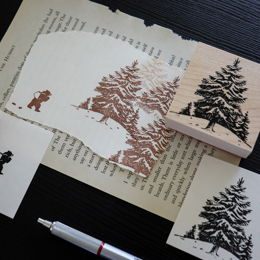 Keiko Endo- Wood Stamp Set- Traveling through the Snowy Forests of Kannur