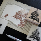 Keiko Endo- Wood Stamp Set- Traveling through the Snowy Forests of Kannur