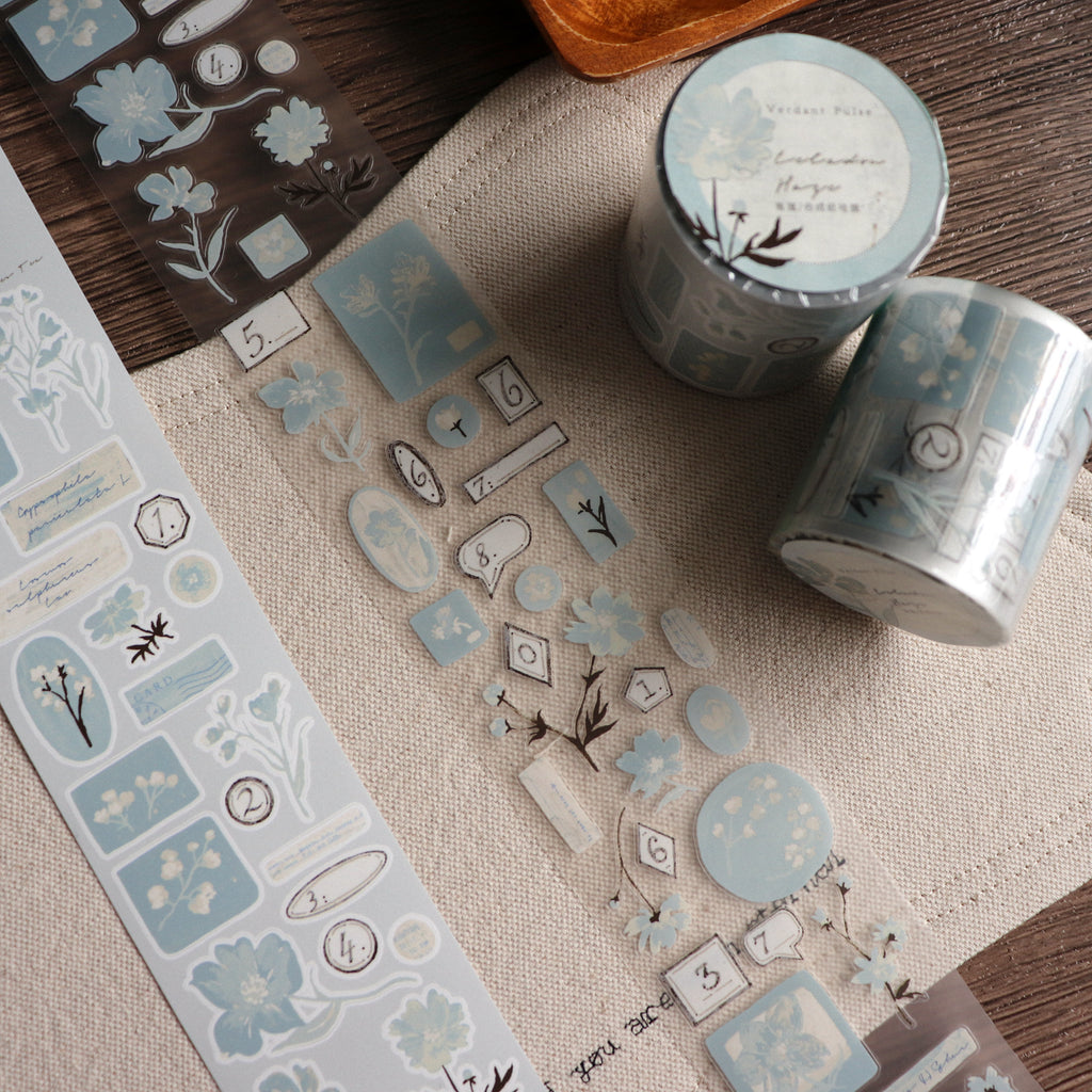 【Freckle Tea】 Daily Season Collection- Die-Cut Tape- Blue Mist