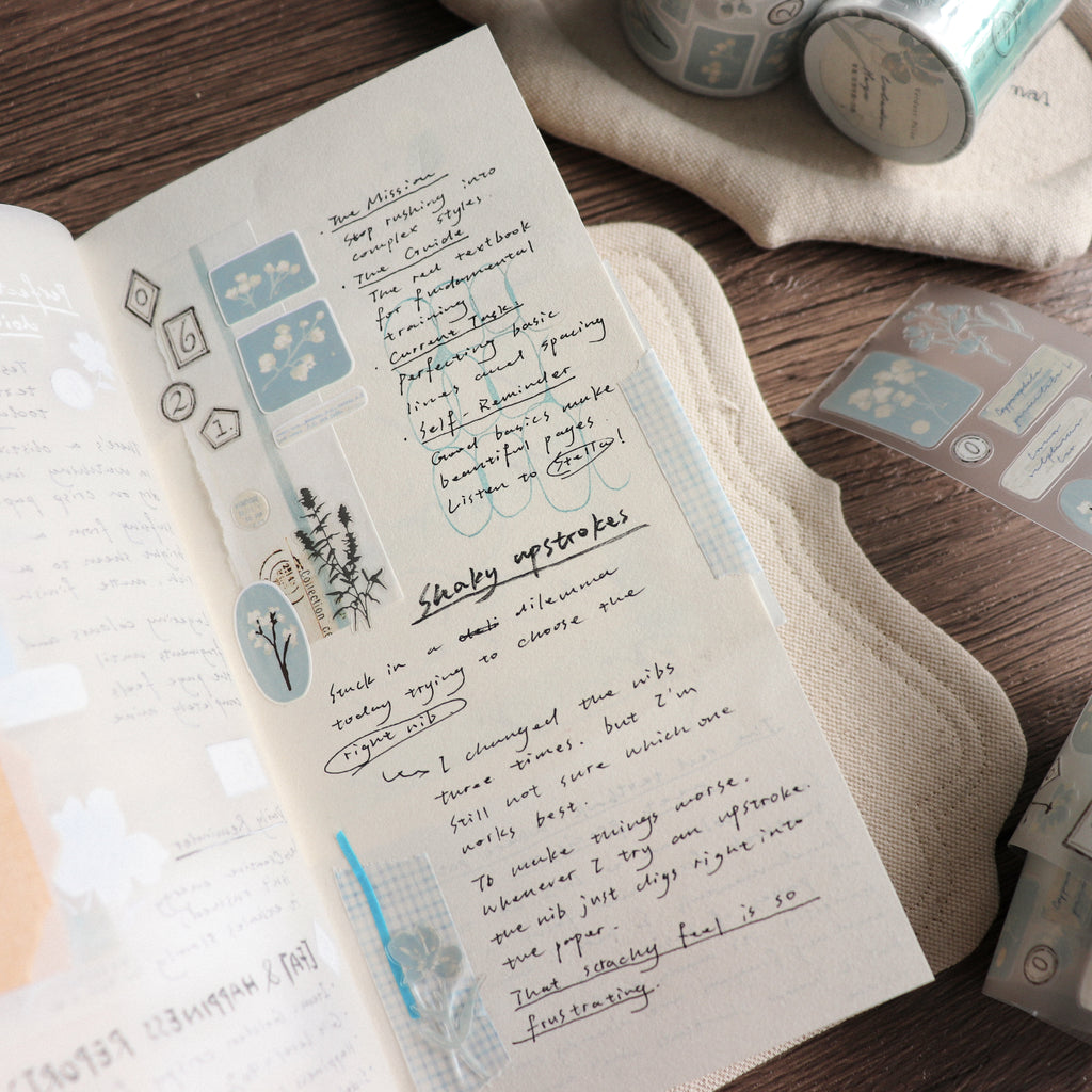 【Freckle Tea】 Daily Season Collection- Die-Cut Tape- Blue Mist