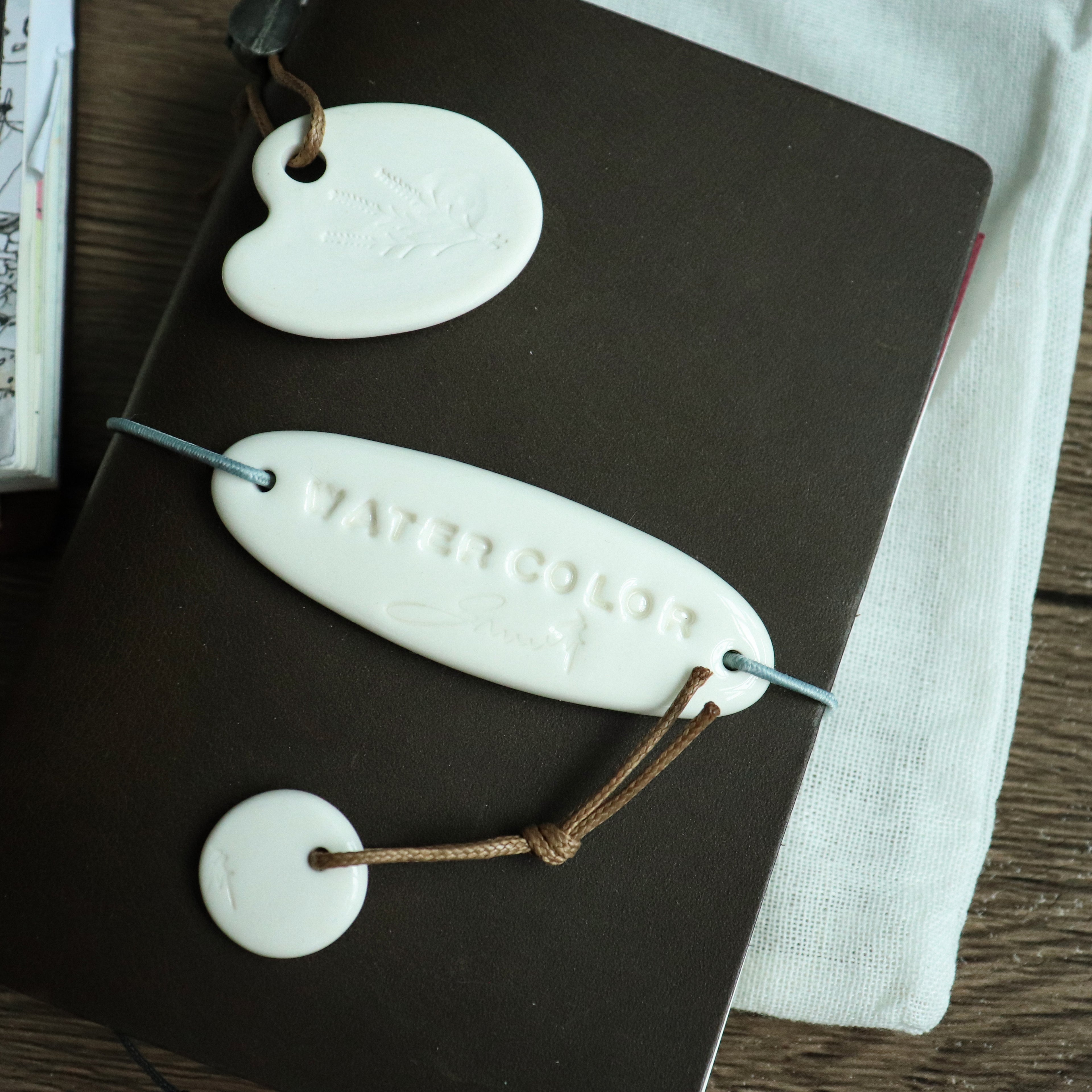 【Snow Joe】Journal Acc- Water Color Ceremic Charm Set- White