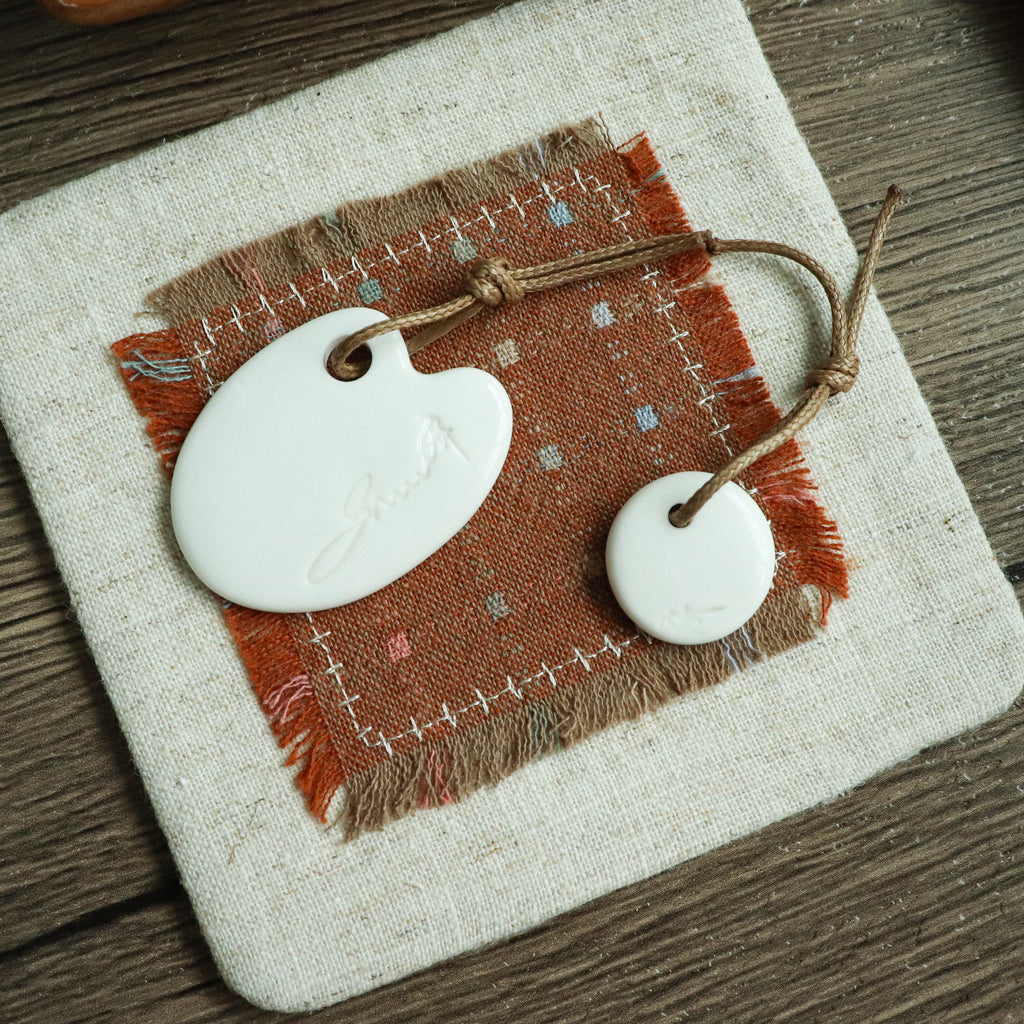 【Snow Joe】Journal Acc- Water Color Ceremic Charm Set- White