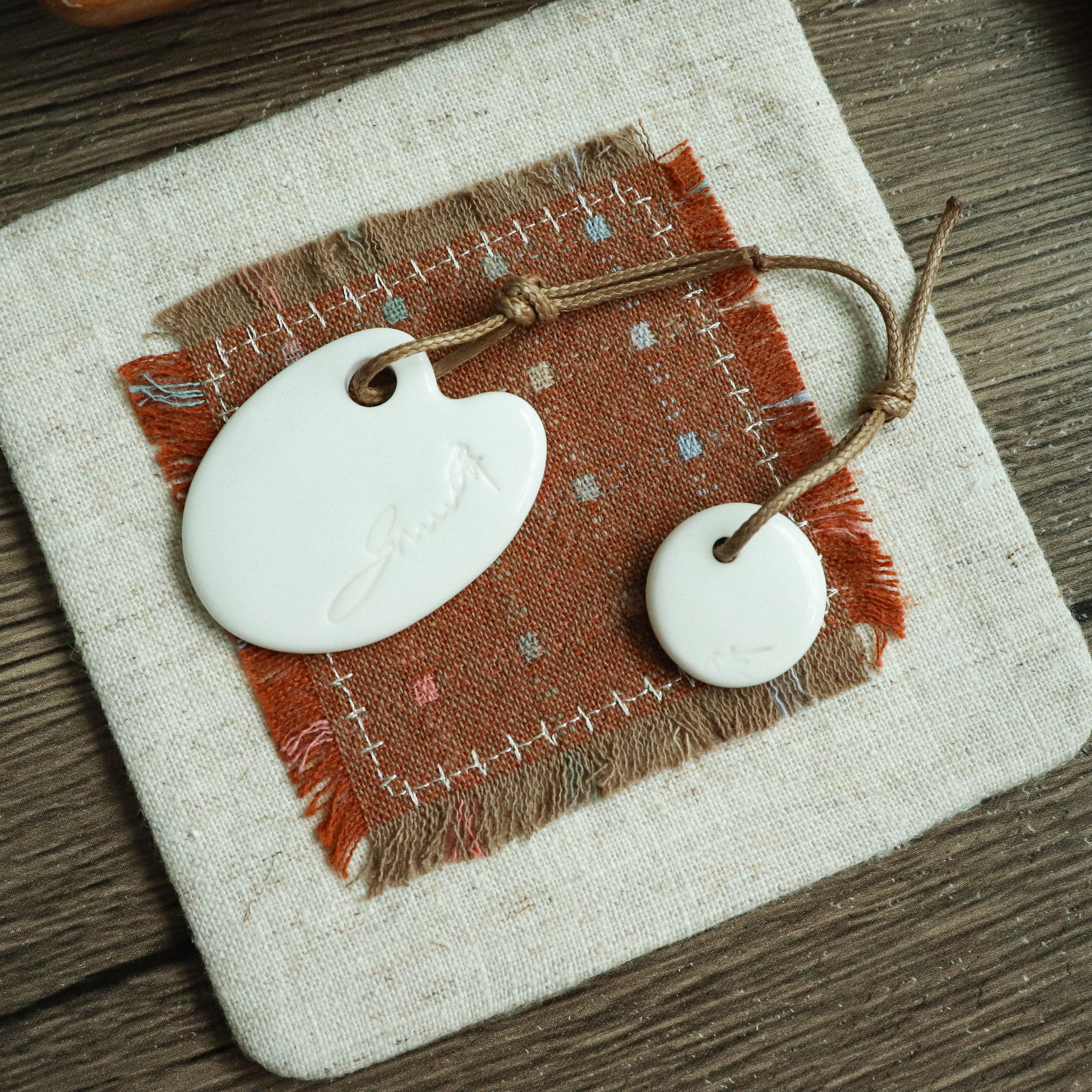【Snow Joe】Journal Acc- Water Color Ceremic Charm Set- White
