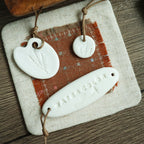 【Snow Joe】Journal Acc- Water Color Ceremic Charm Set- White