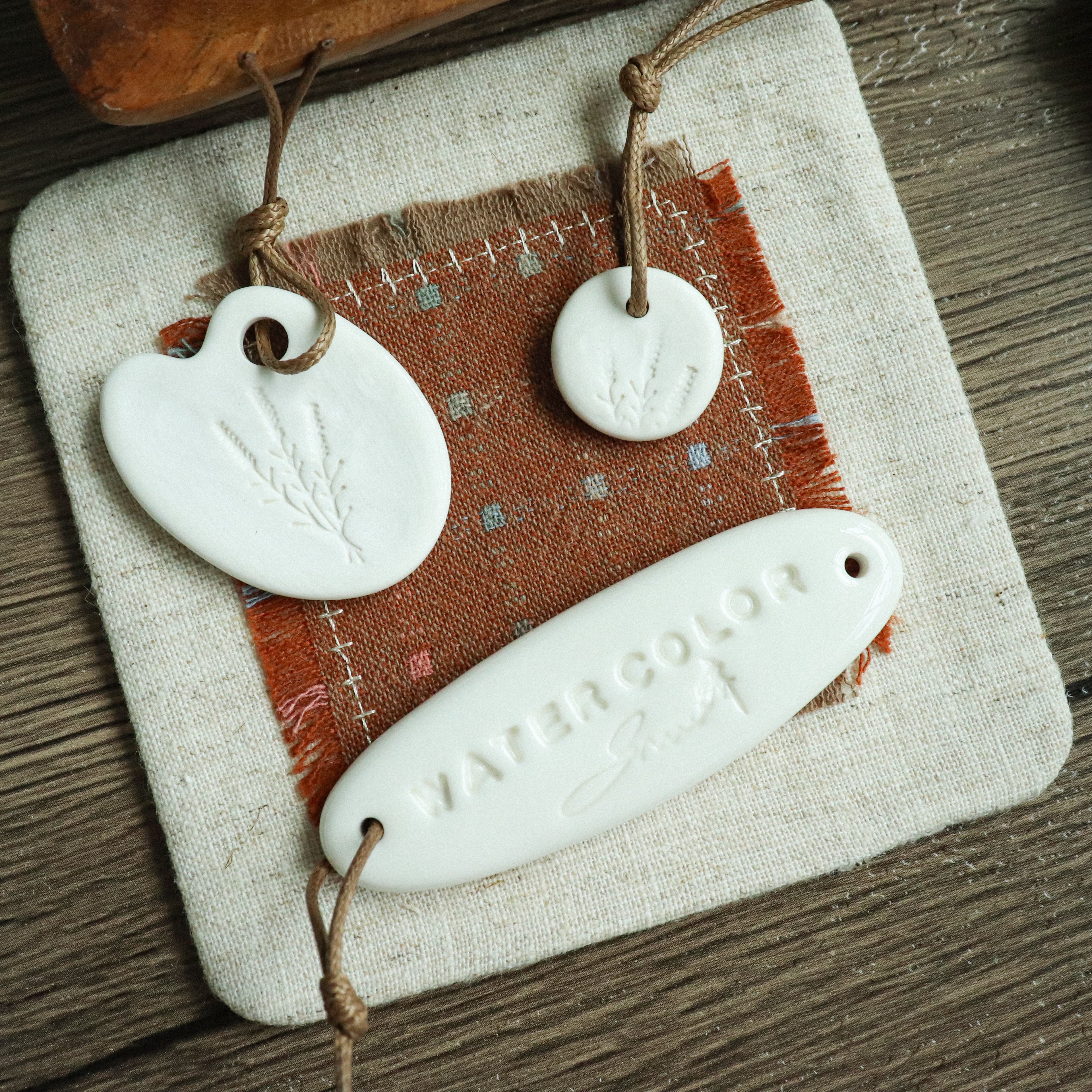 【Snow Joe】Journal Acc- Water Color Ceremic Charm Set- White