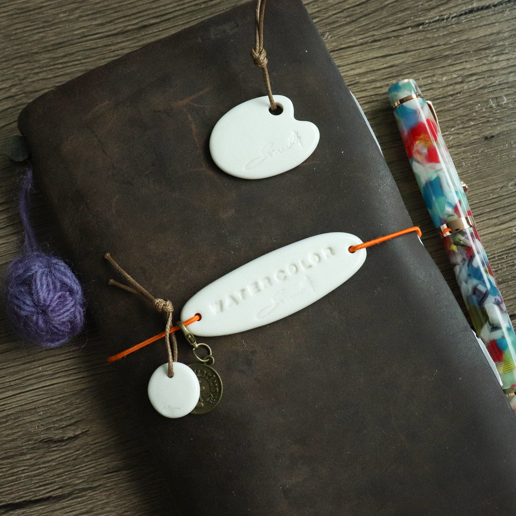 【Snow Joe】Journal Acc- Water Color Ceremic Charm Set- White