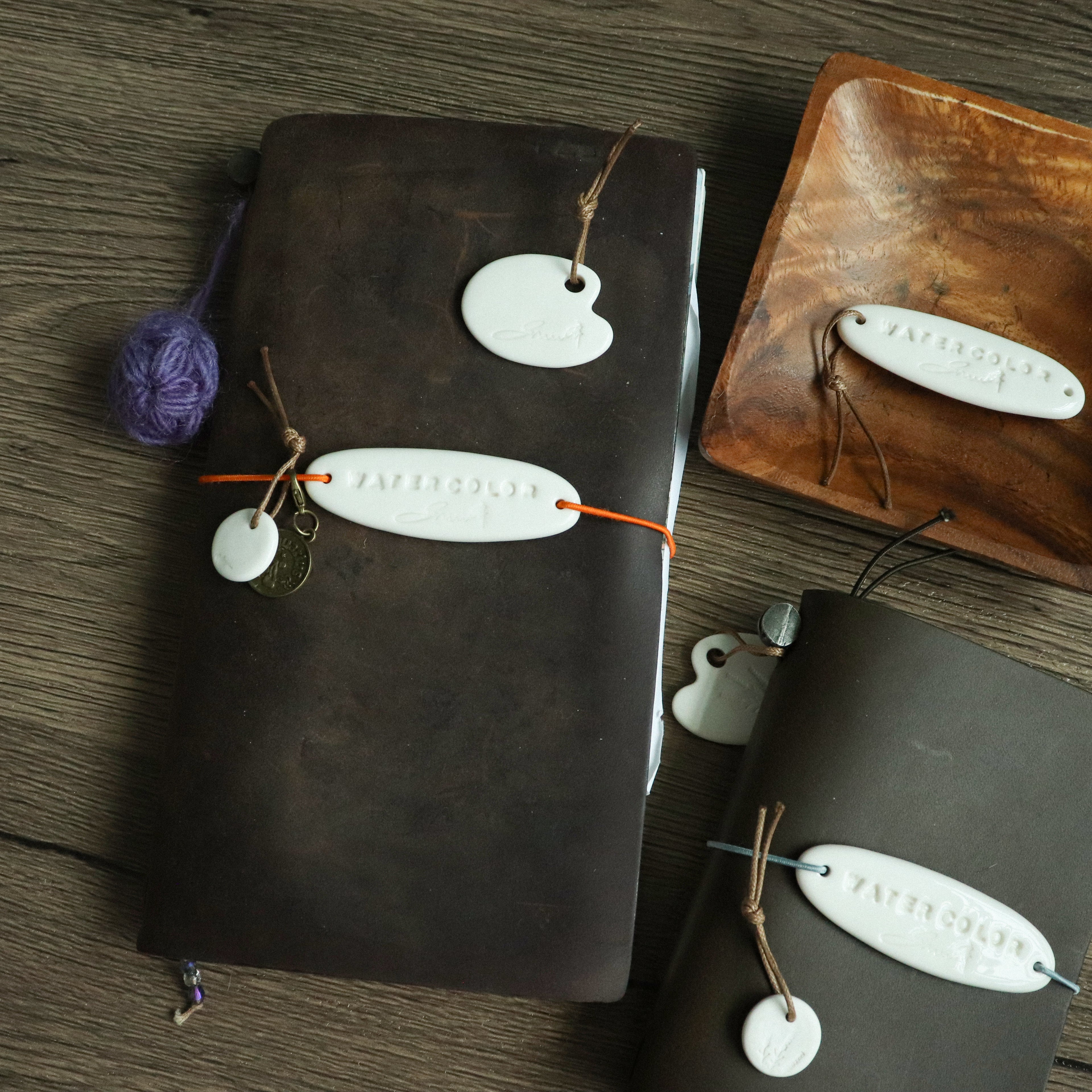 【Snow Joe】Journal Acc- Water Color Ceremic Charm Set- White