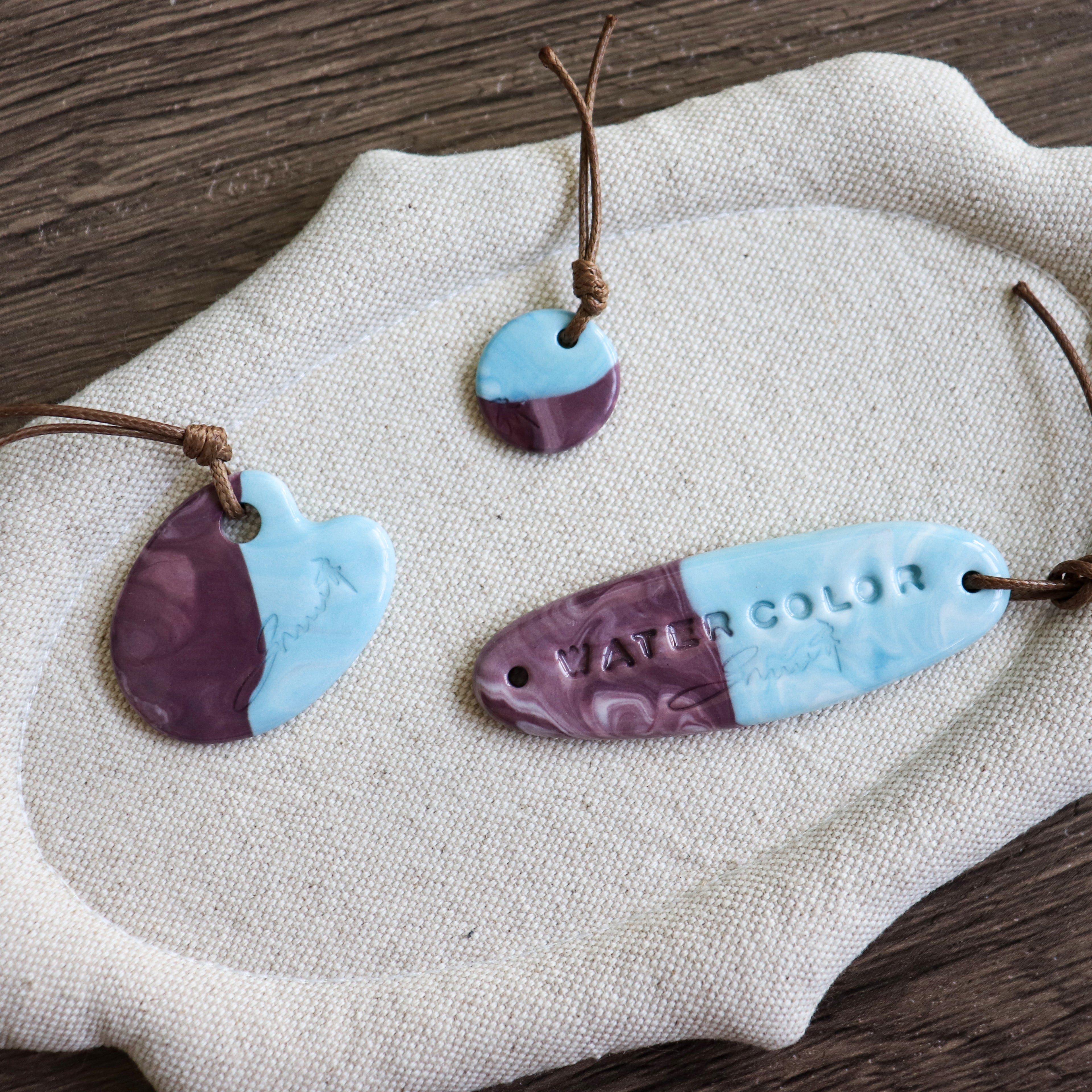 【Snow Joe】Journal Acc- One of a Kind Water Color Ceremic Charm Set