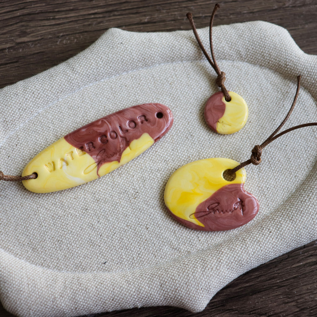 【Snow Joe】Journal Acc- One of a Kind Water Color Ceremic Charm Set