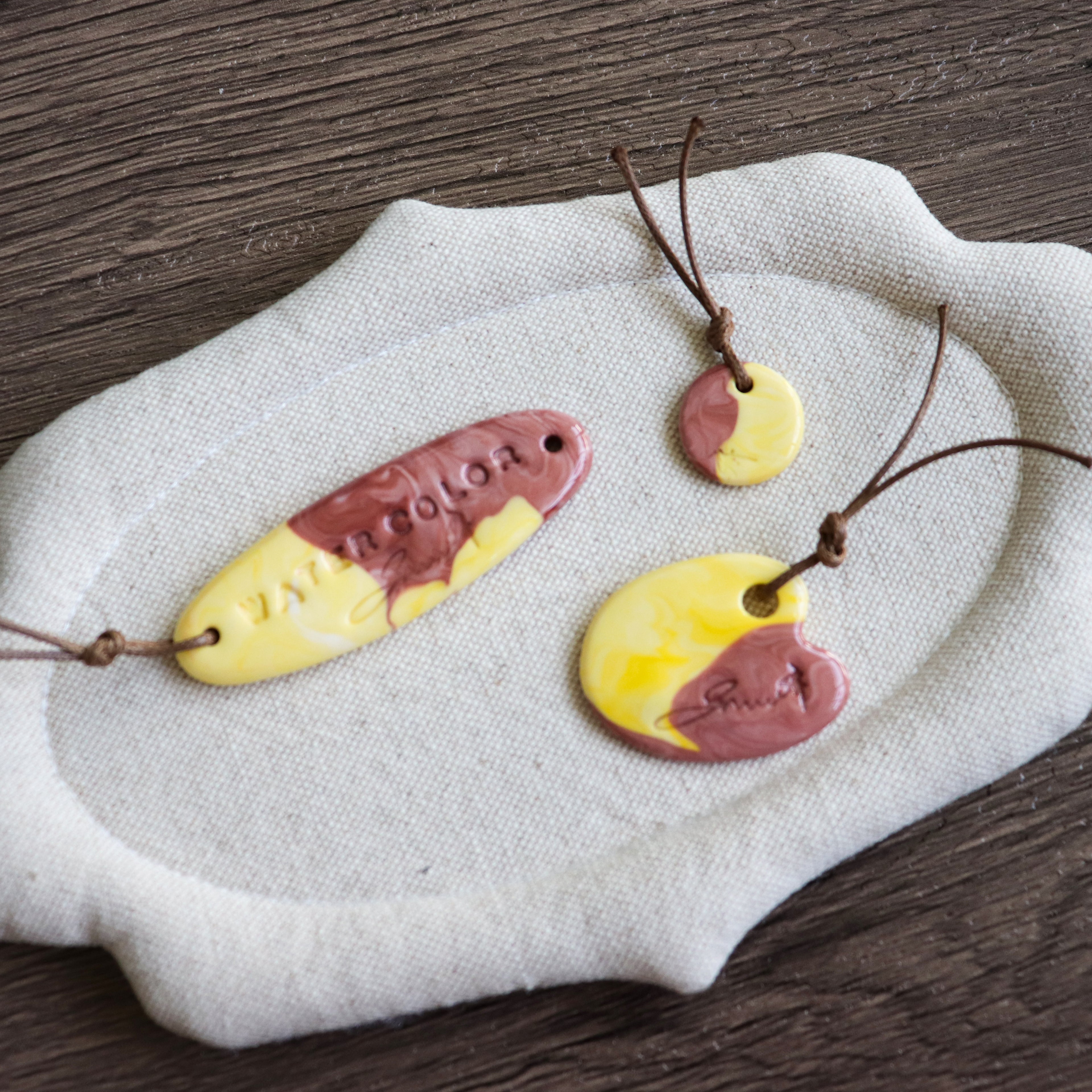 【Snow Joe】Journal Acc- One of a Kind Water Color Ceremic Charm Set