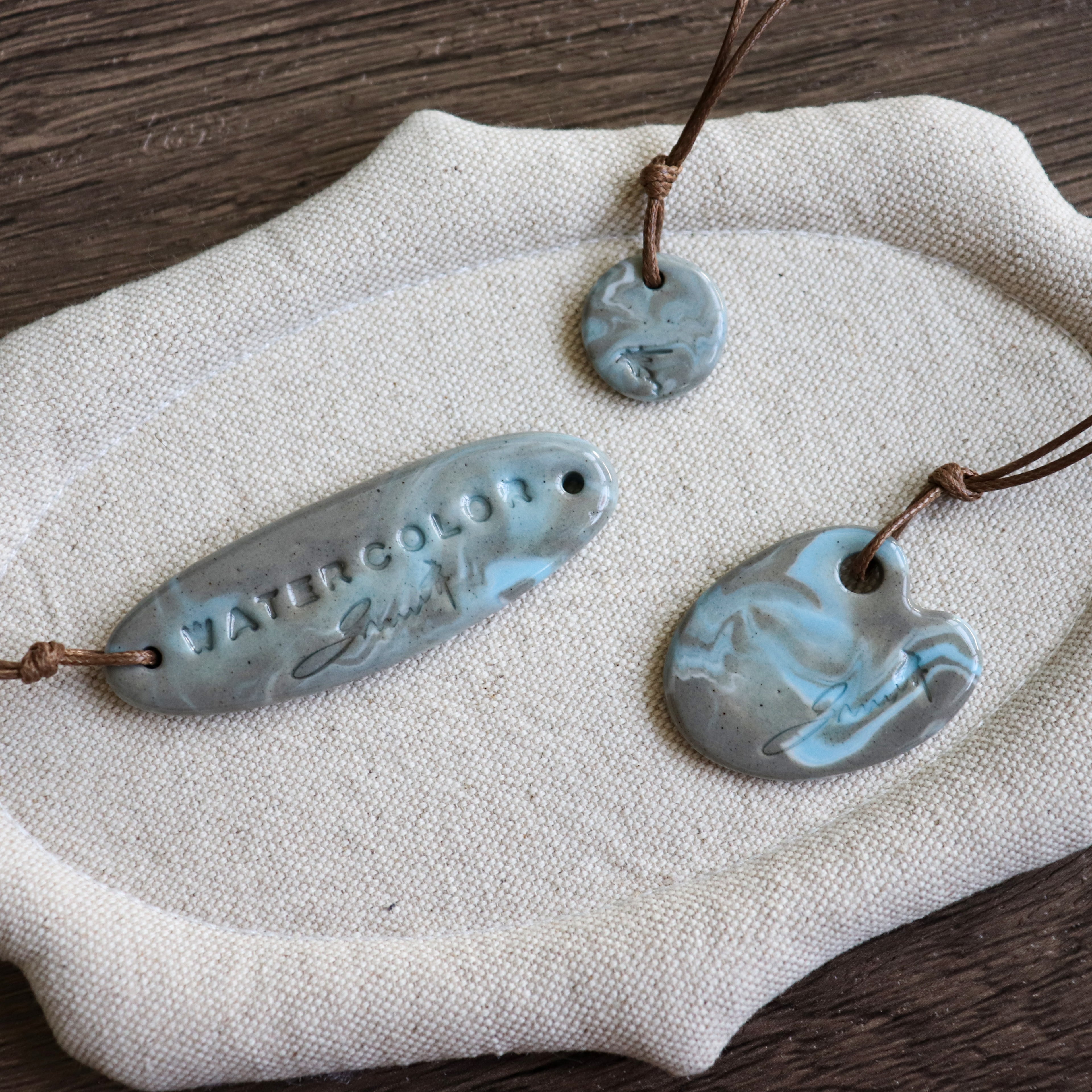 【Snow Joe】Journal Acc- One of a Kind Water Color Ceremic Charm Set