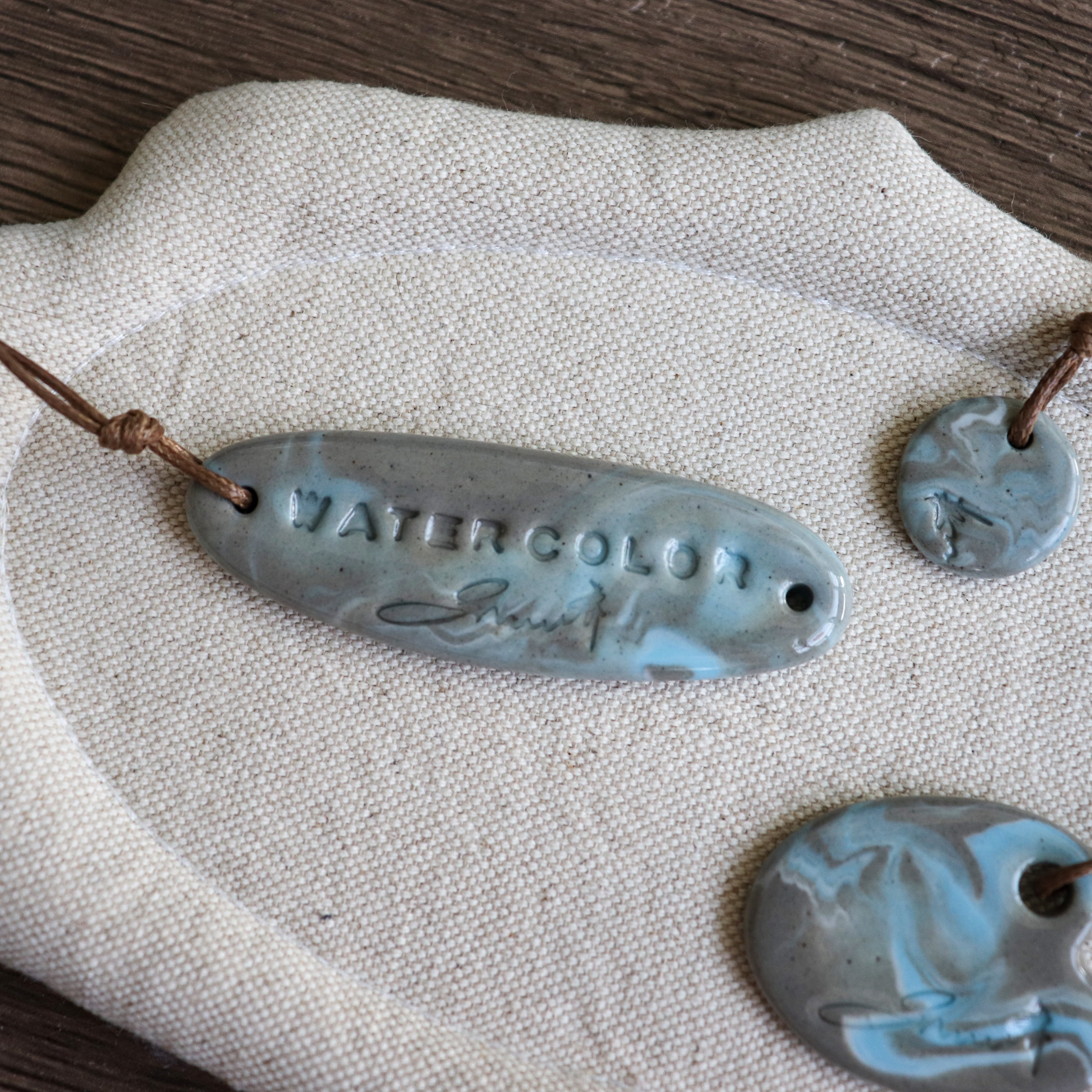 【Snow Joe】Journal Acc- One of a Kind Water Color Ceremic Charm Set