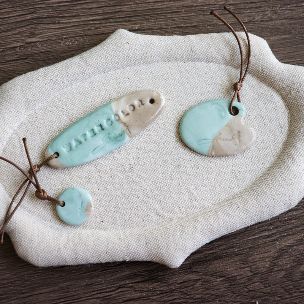 【Snow Joe】Journal Acc- One of a Kind Water Color Ceremic Charm Set